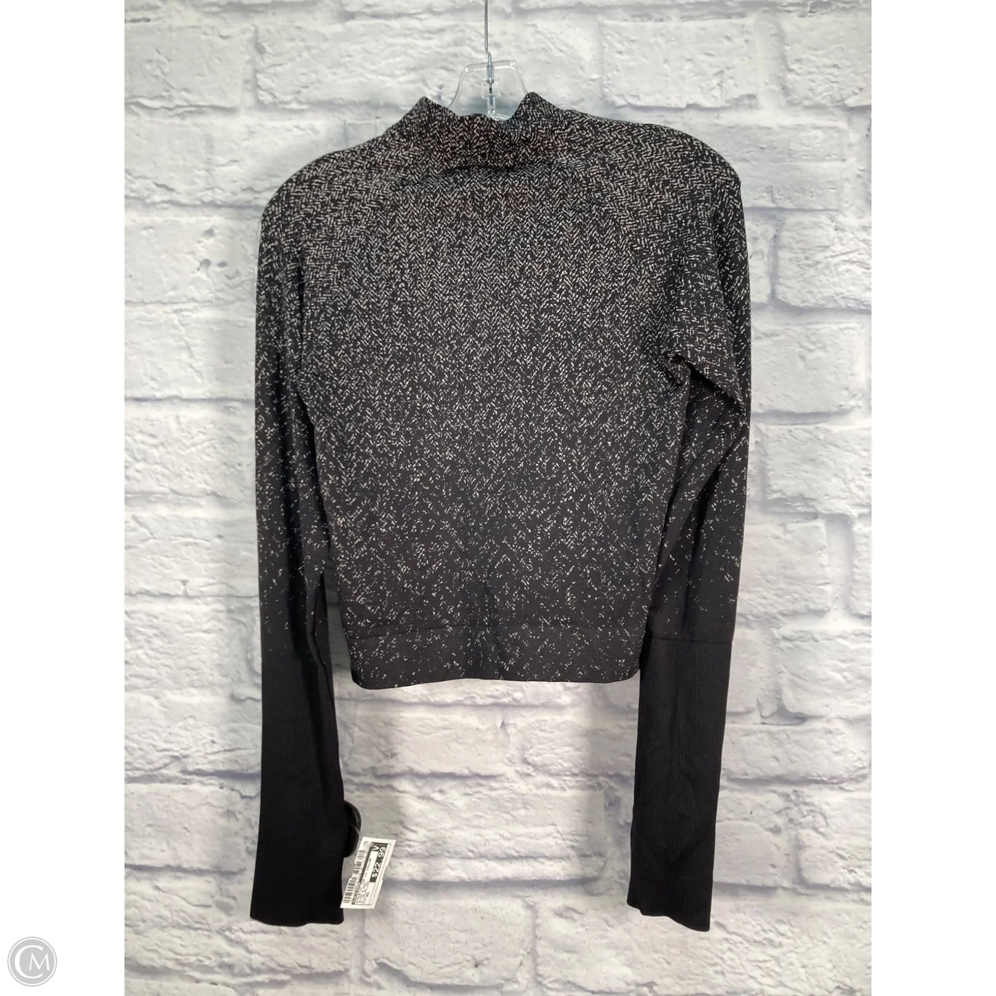 Athletic Top Long Sleeve Collar By Lululemon In Black & Grey, Size: Xs