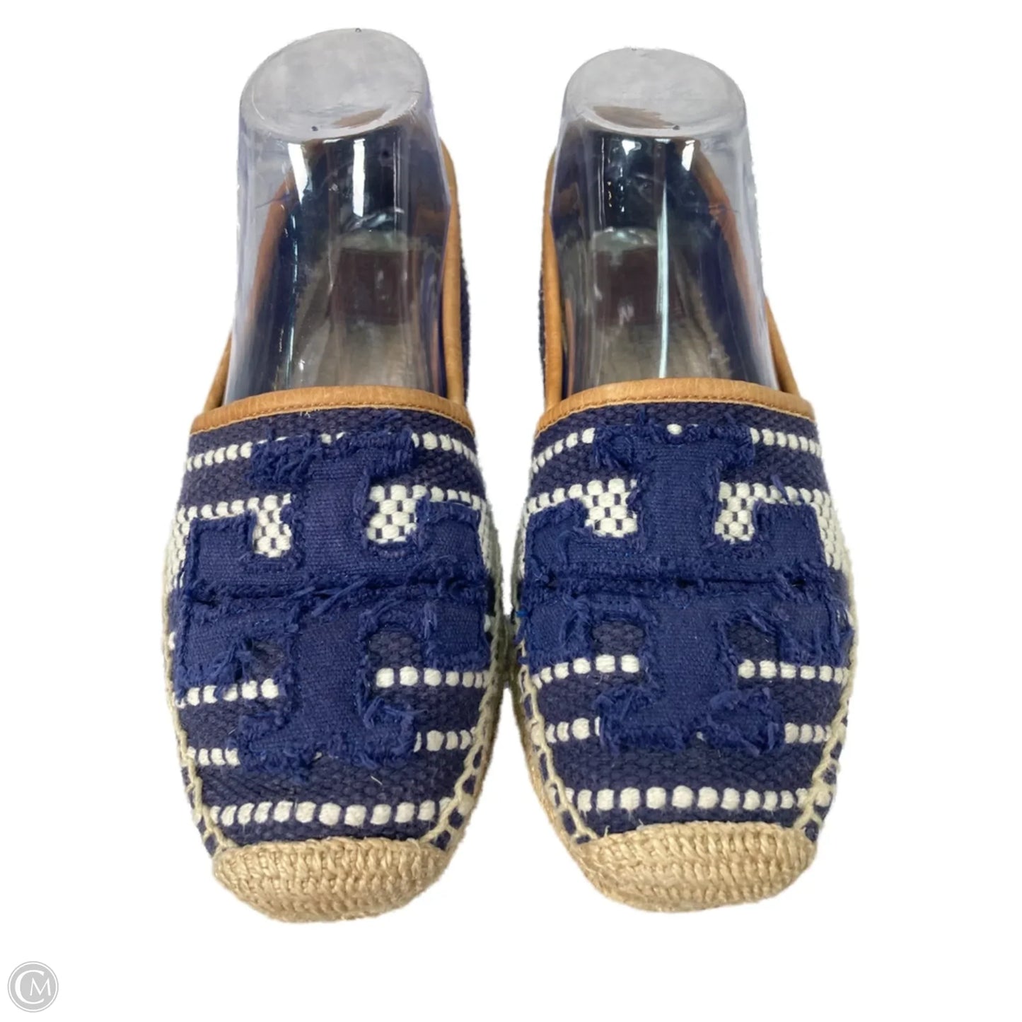 Shoes Designer By Tory Burch In Blue & Cream, Size: 7.5