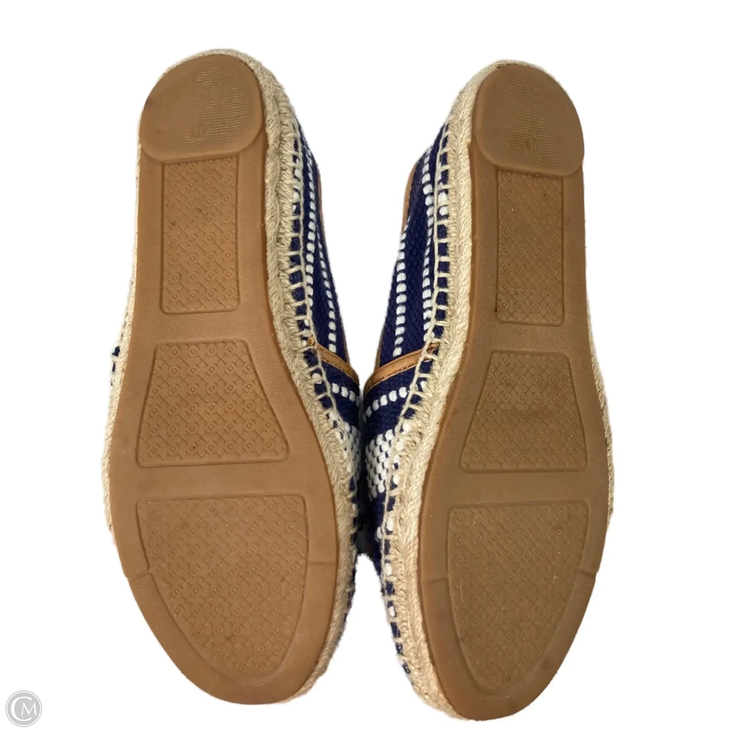 Shoes Designer By Tory Burch In Blue & Cream, Size: 7.5