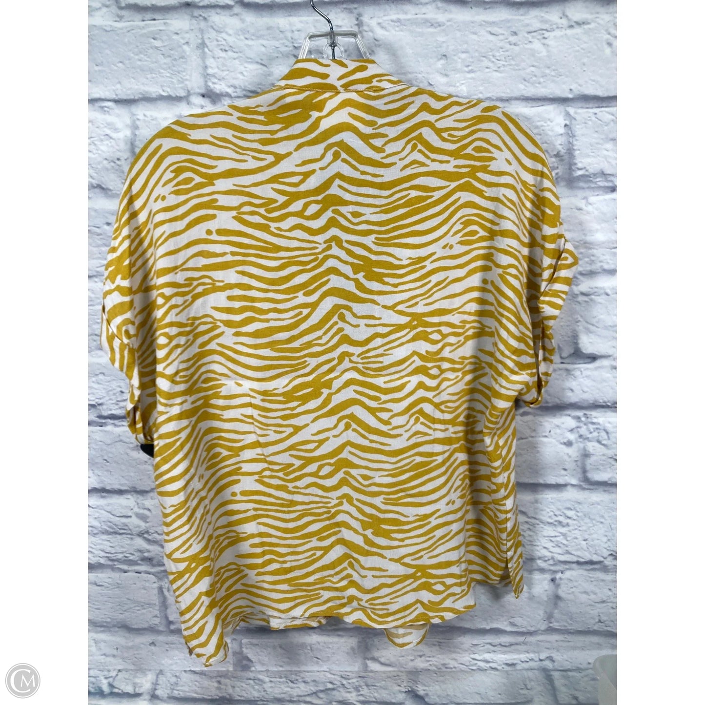 Top Short Sleeve By Maeve In Yellow Denim, Size: Xs