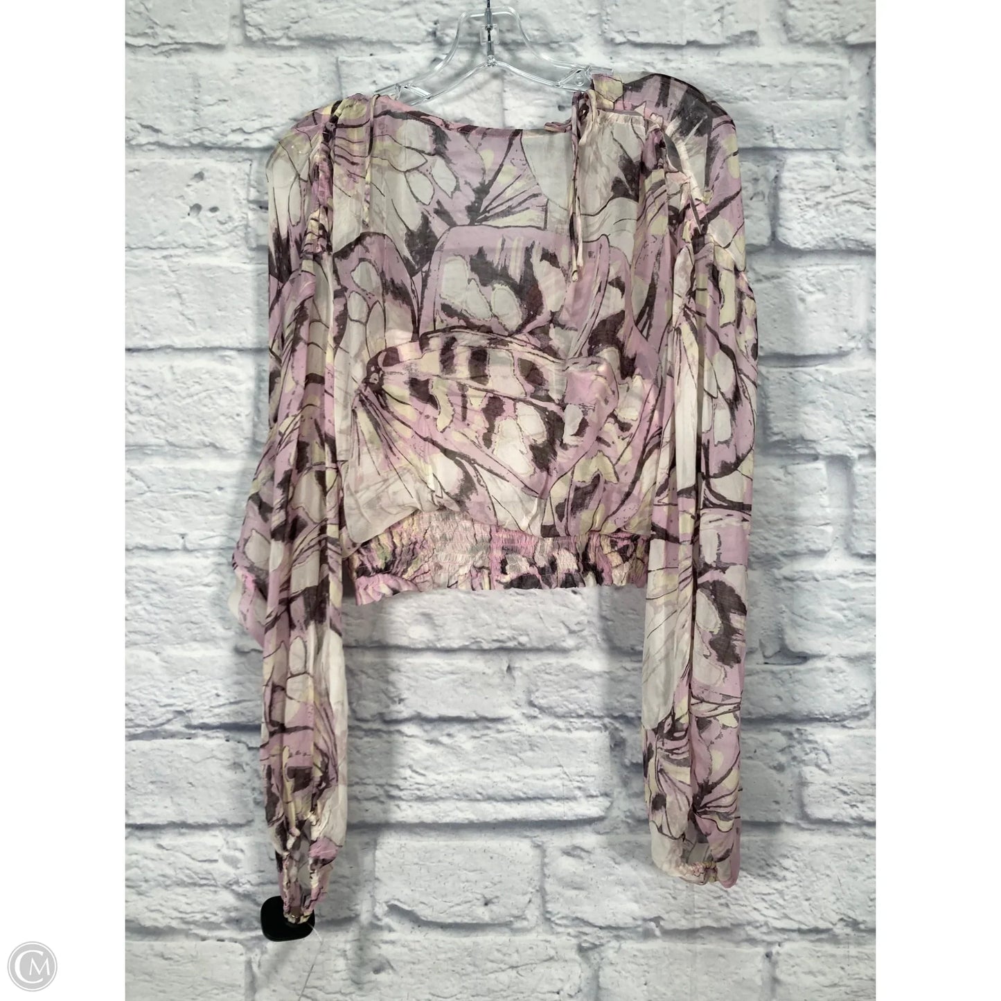 Blouse Long Sleeve By Anthropologie In Pink, Size: M
