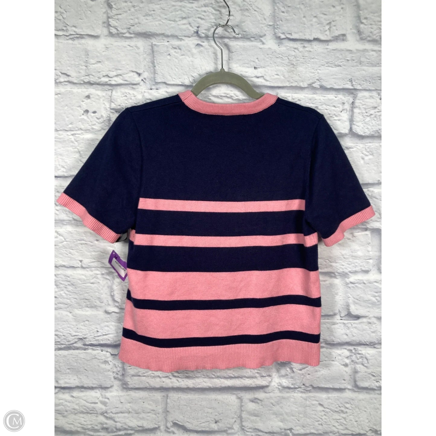Sweater Short Sleeve By English Factory In Blue & Pink, Size: M
