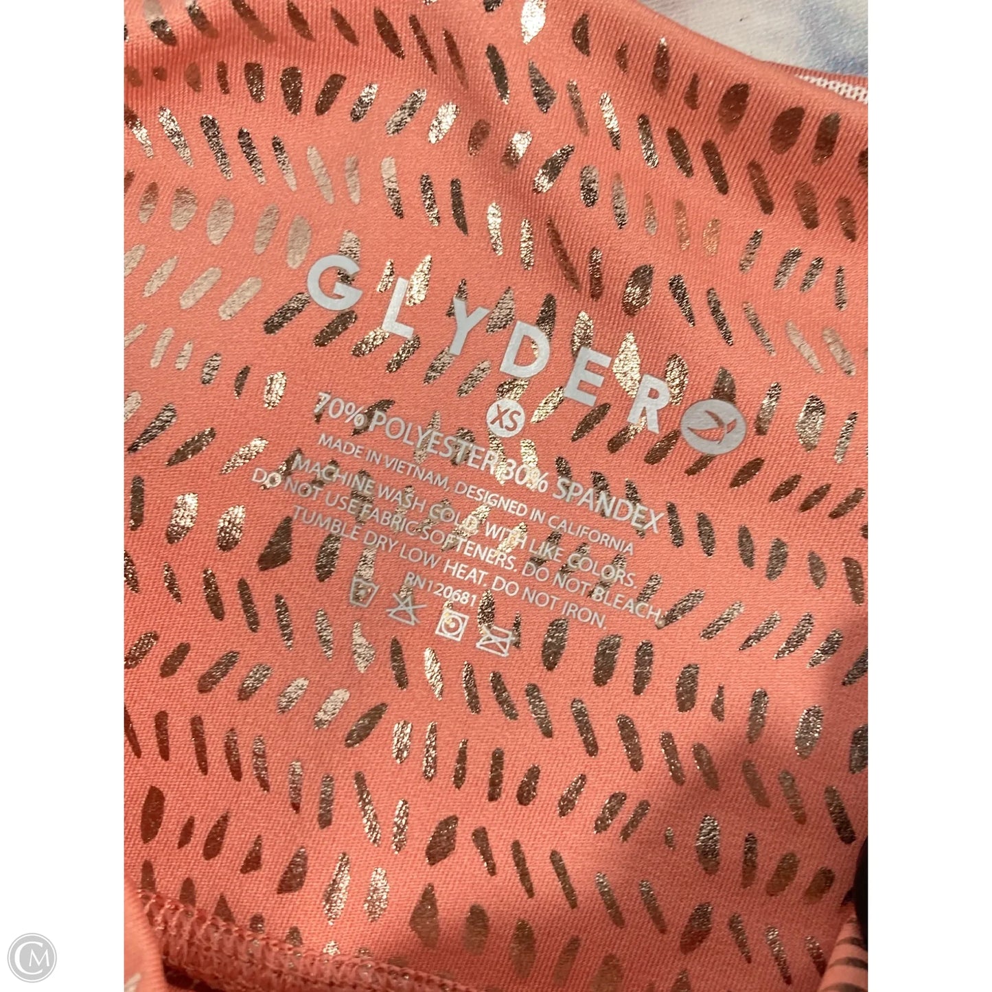 Athletic Leggings By Glyder In Orange & Silver, Size: Xs