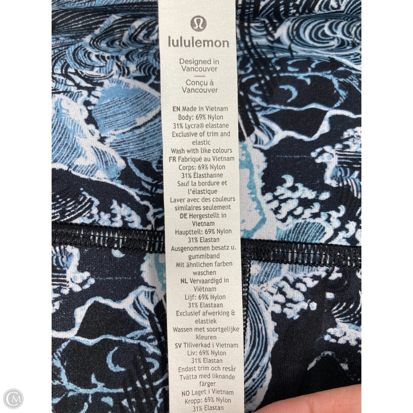 Athletic Leggings By Lululemon In Black & Blue, Size: 6