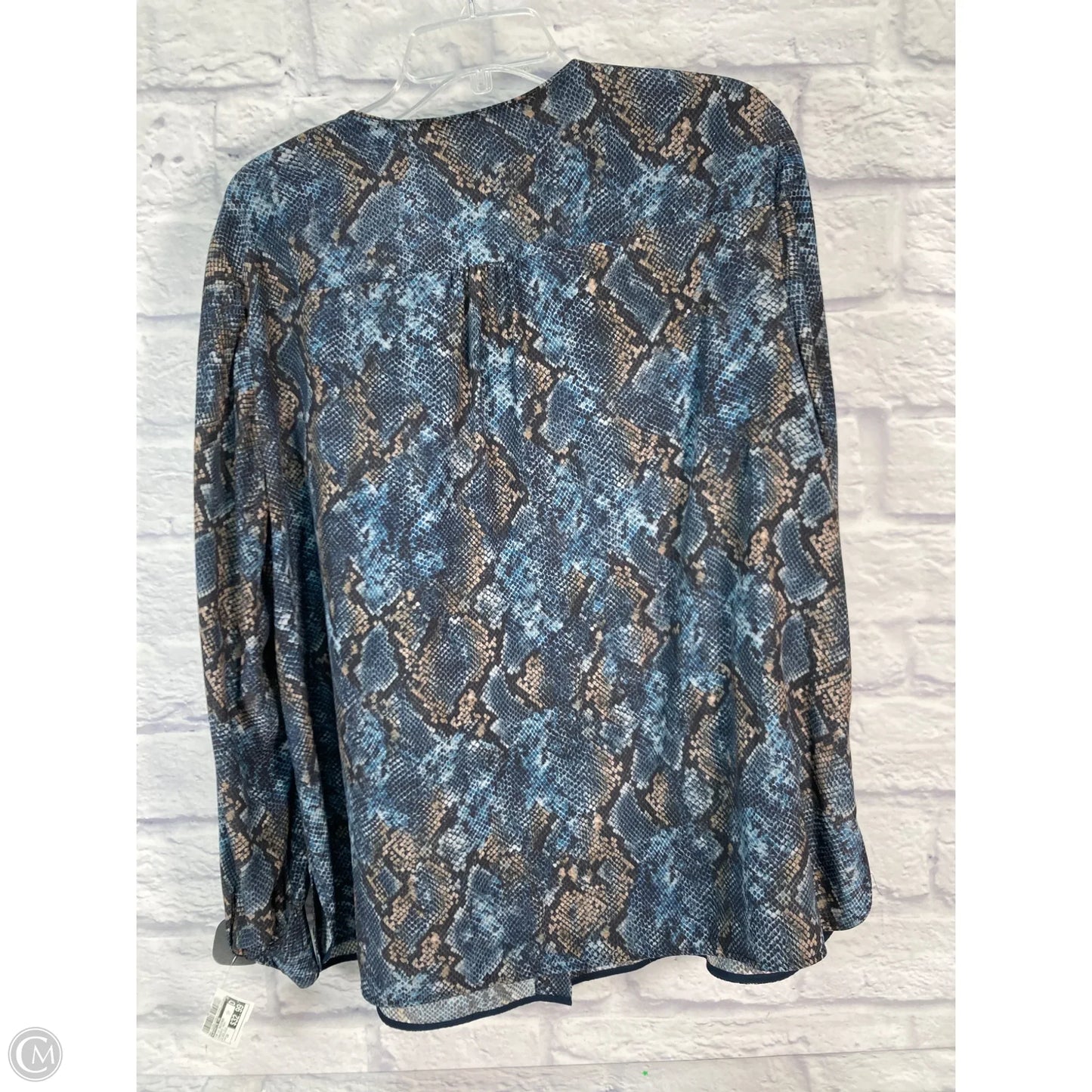 Top Long Sleeve Designer By Lafayette 148 In Snakeskin Print, Size: 1x