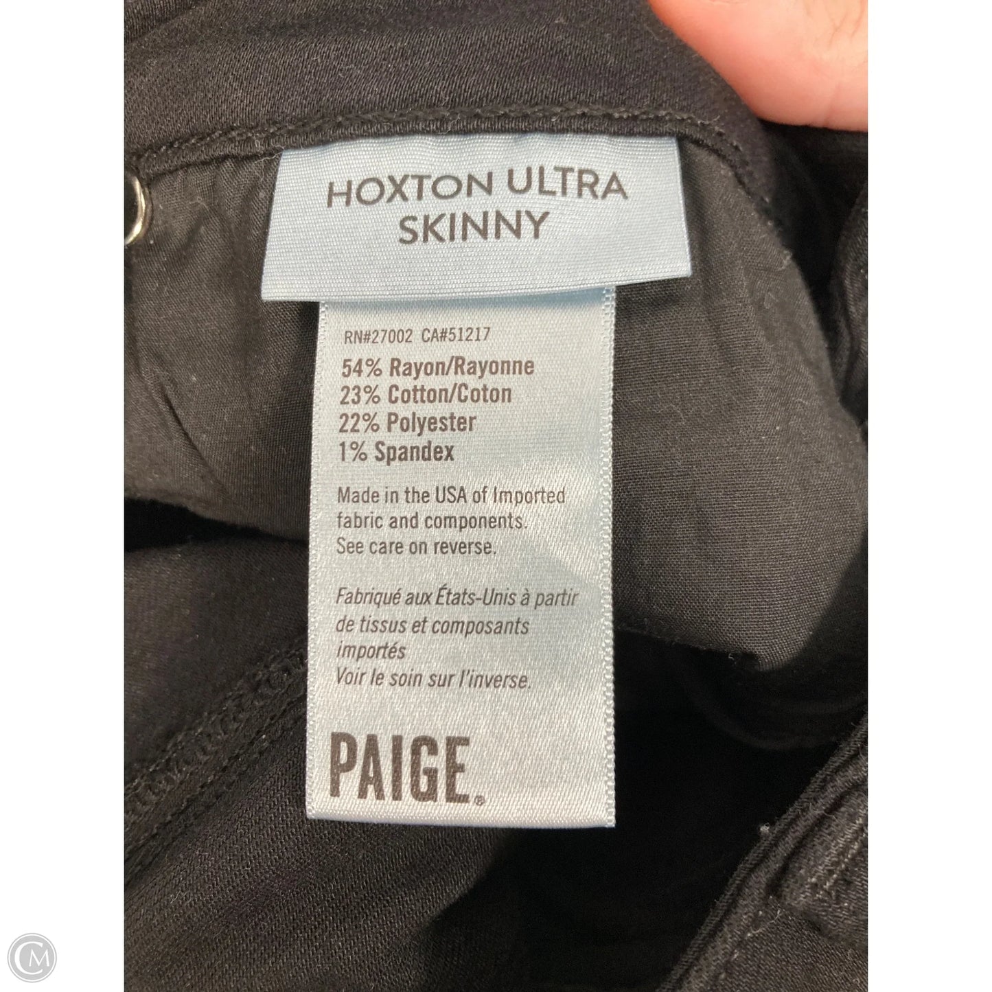 Jeans Skinny By Paige In Black, Size: 2