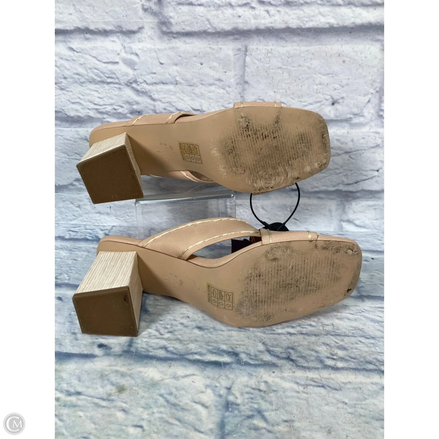 Sandals Heels Block By Oasis Society In Tan, Size: 10
