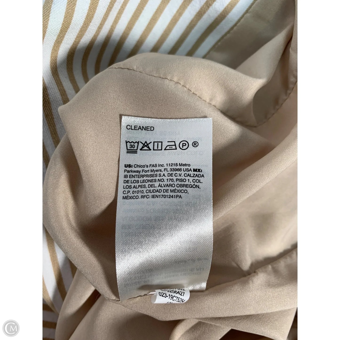 Blazer By Chicos In Tan & White, Size: S