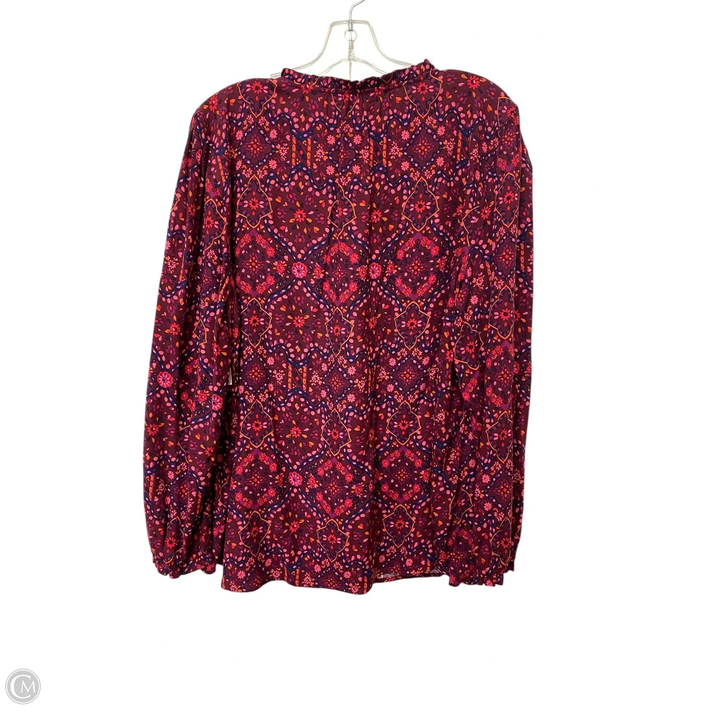 Top Long Sleeve By Croft And Barrow In Floral Print, Size: 1x