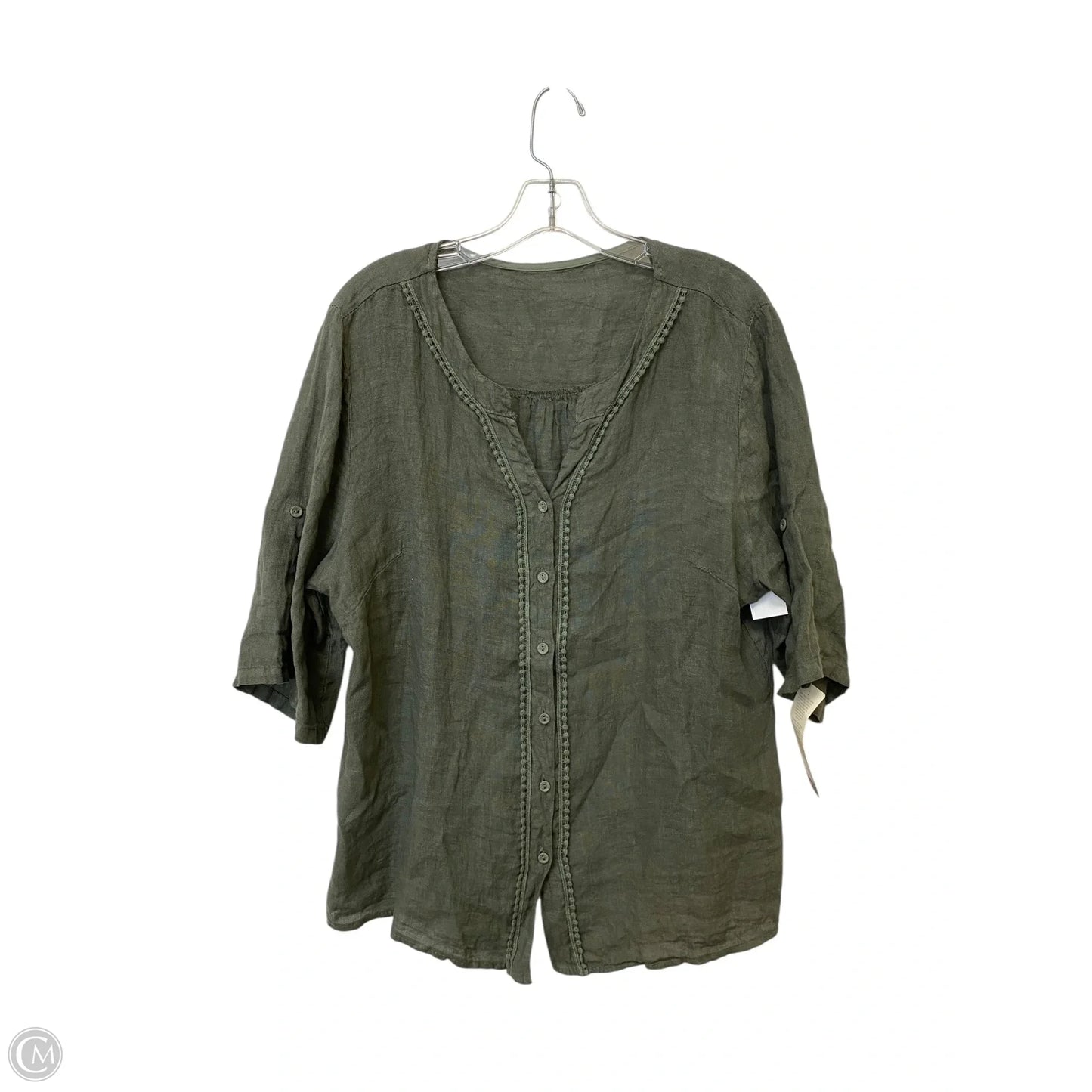 Top Short Sleeve By Clothes Mentor In Green, Size: 2x
