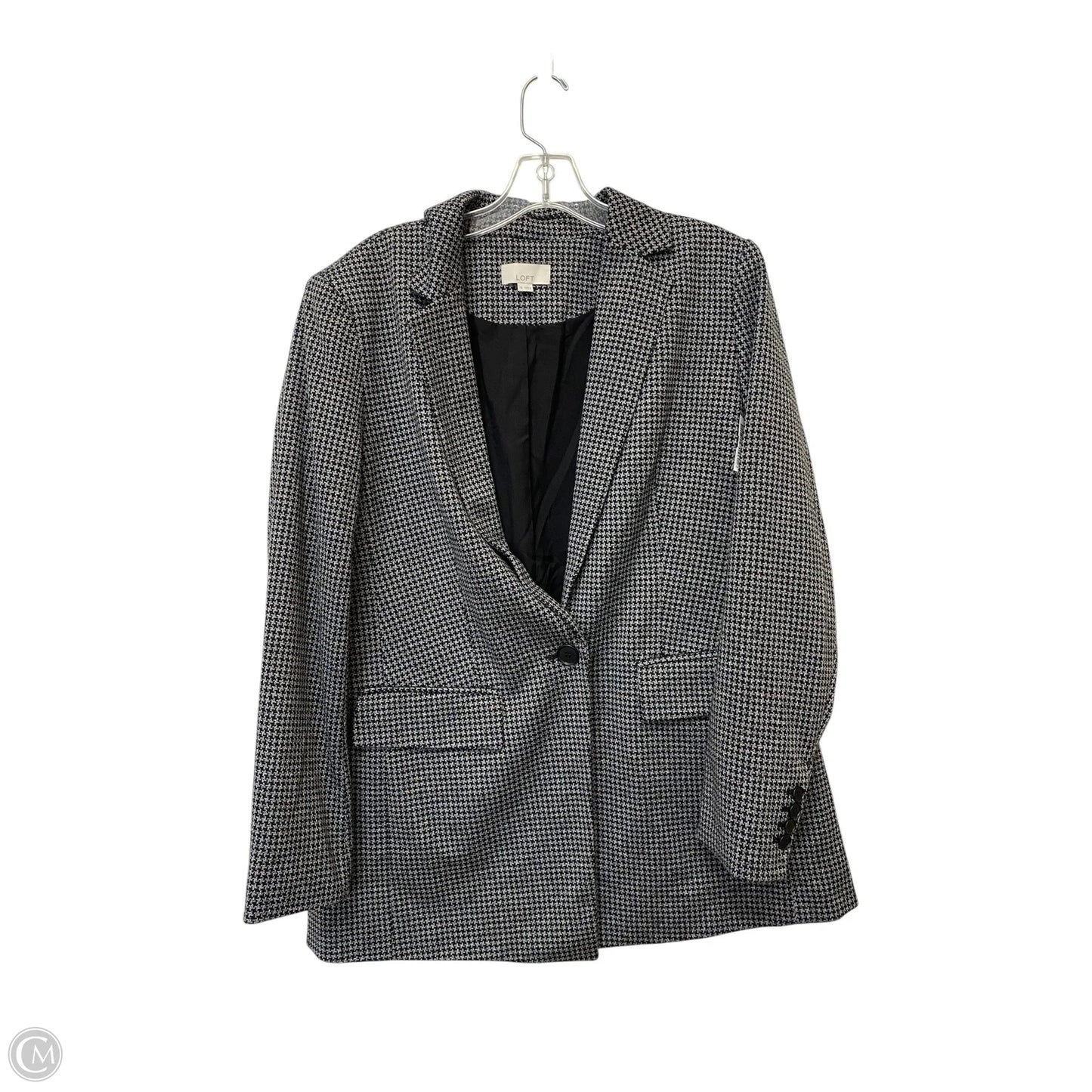 Blazer By Loft In Black & Grey, Size: 12