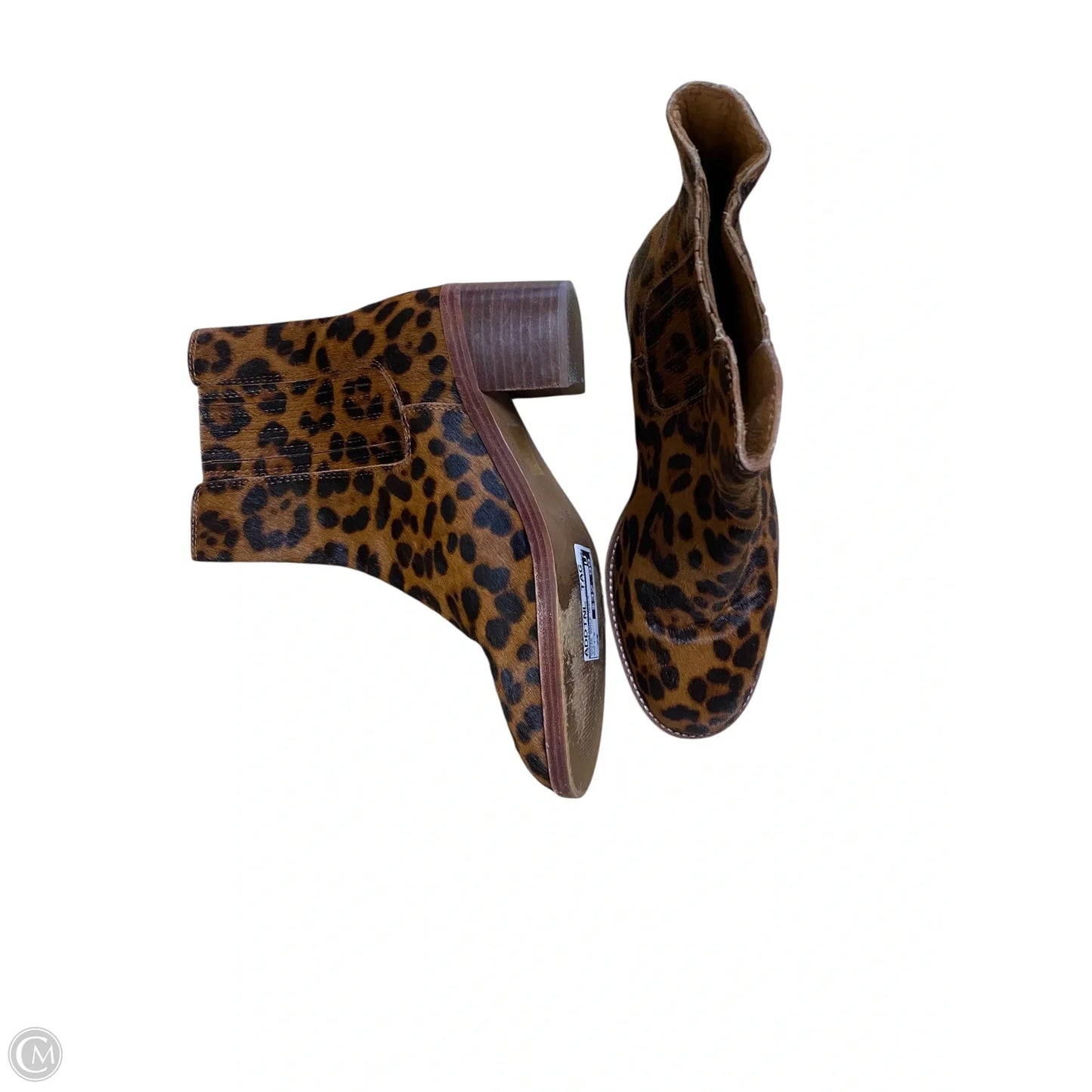 Boots Ankle Heels By Madewell In Animal Print, Size: 7.5