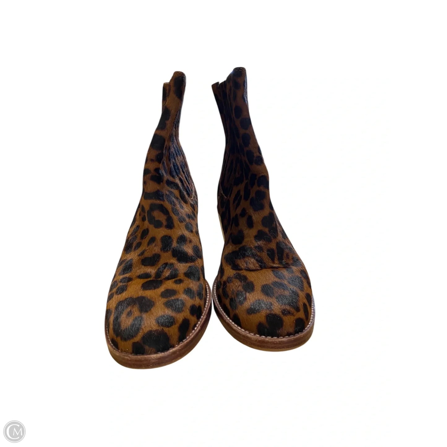 Boots Ankle Heels By Madewell In Animal Print, Size: 7.5