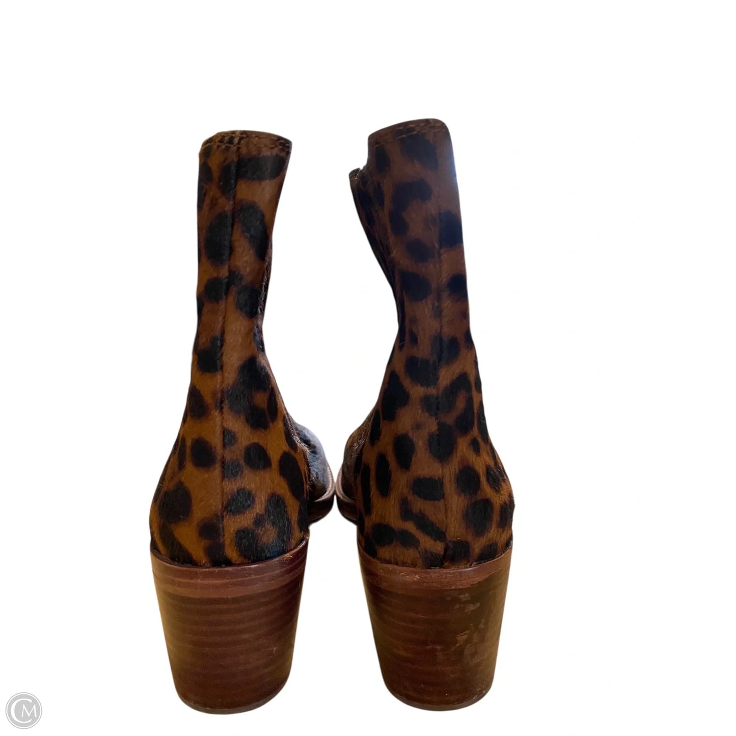 Boots Ankle Heels By Madewell In Animal Print, Size: 7.5