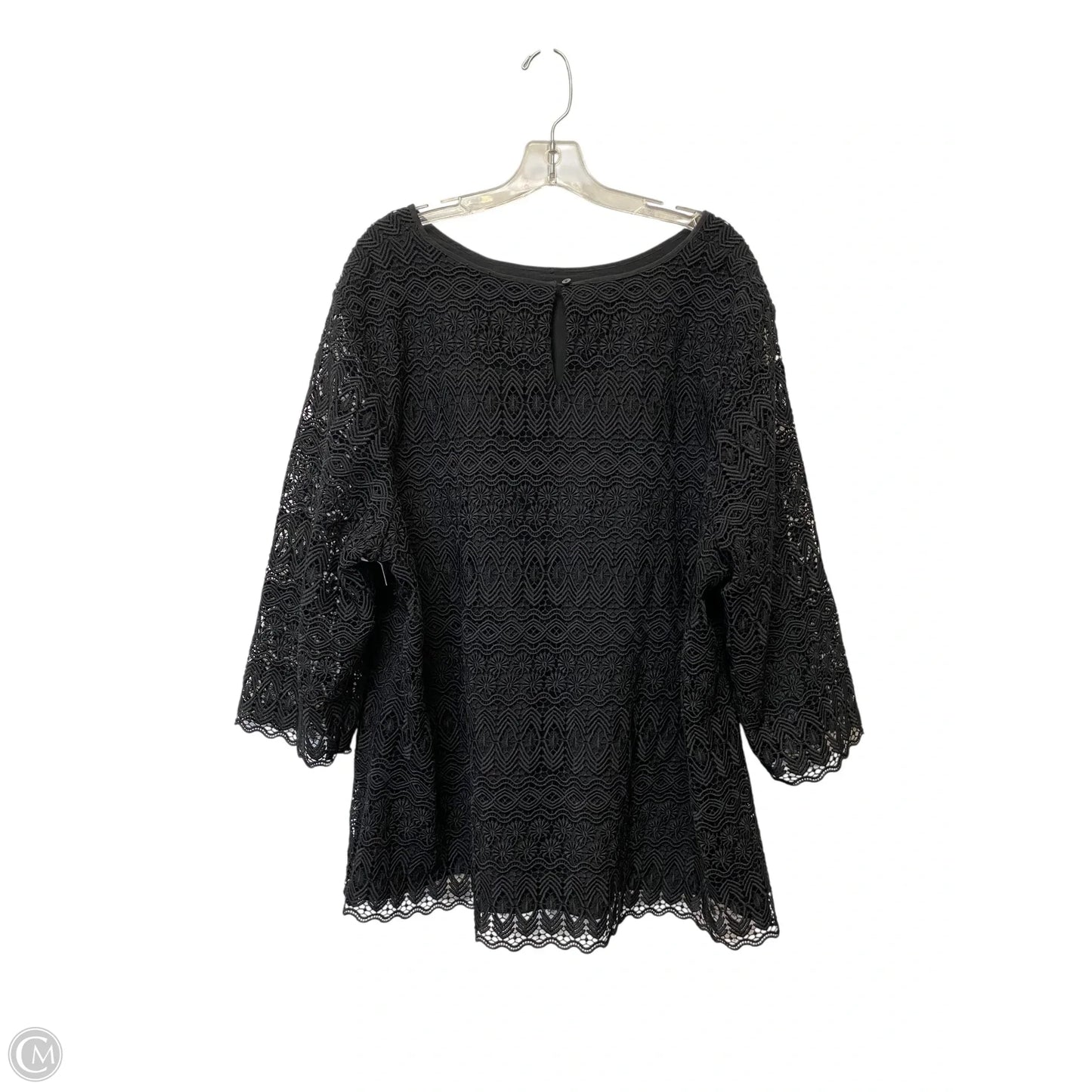 Top Long Sleeve By Talbots In Black, Size: 3x
