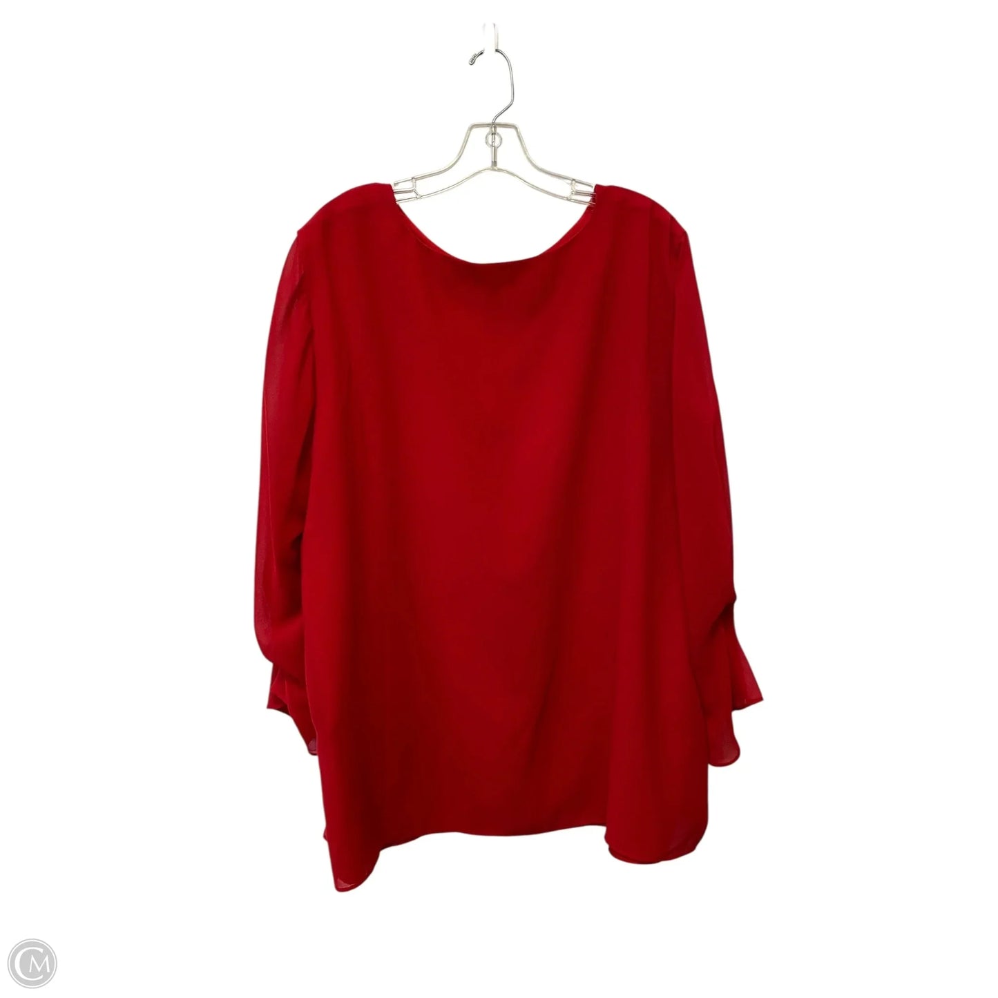 Top Long Sleeve By Calvin Klein In Red, Size: 3x