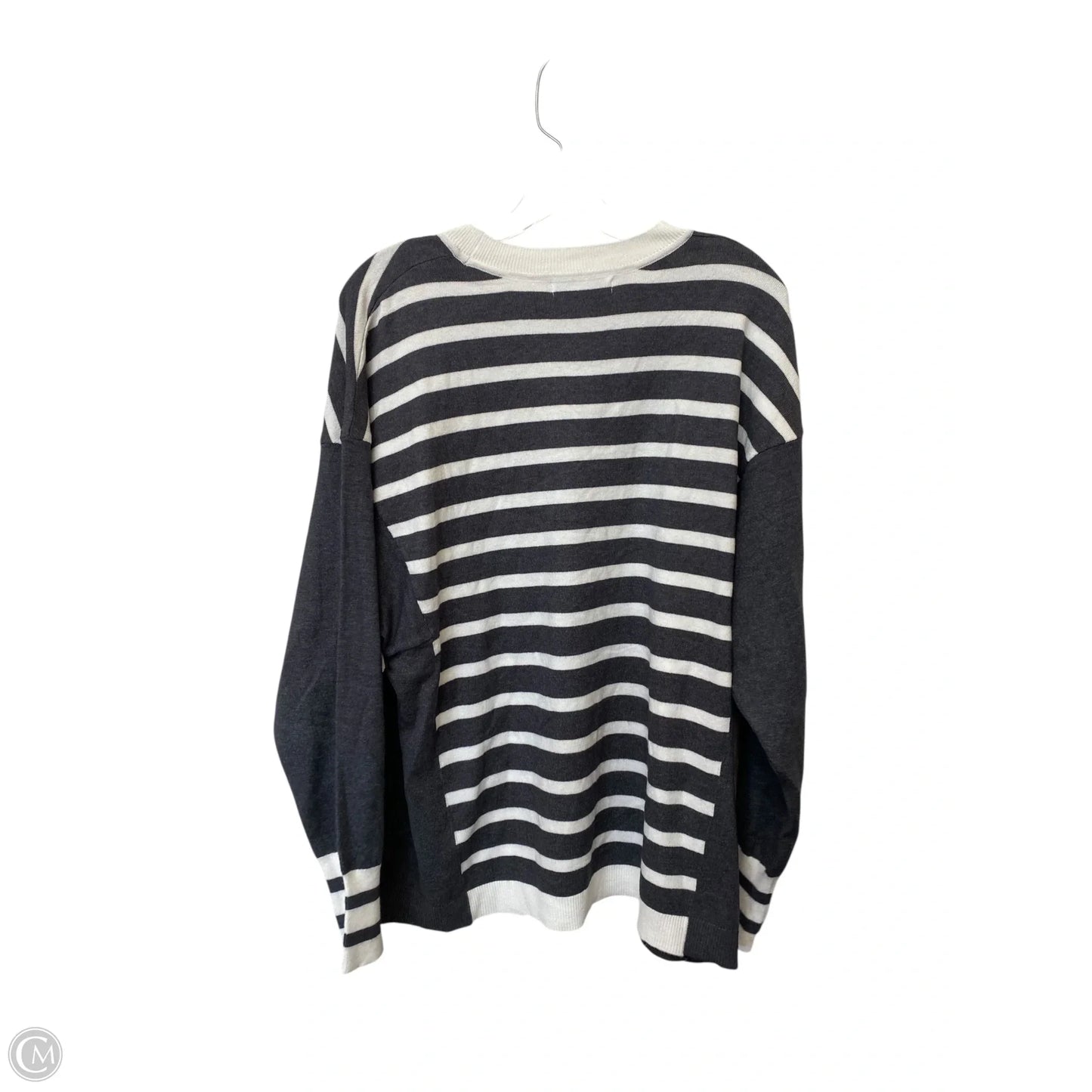 Sweater By Liz Claiborne In Grey & White, Size: 2x