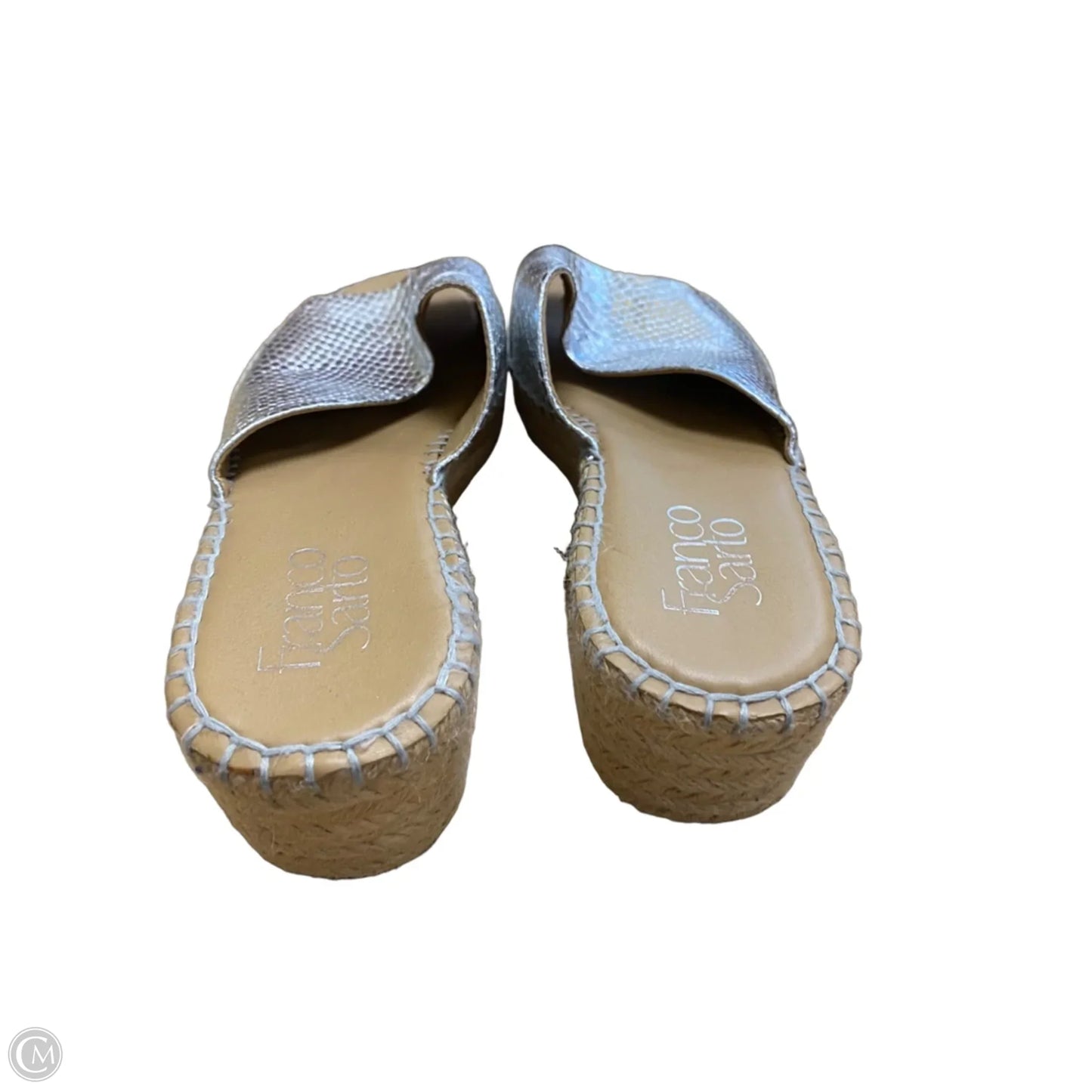 Sandals Heels Wedge By Franco Sarto In Silver, Size: 8