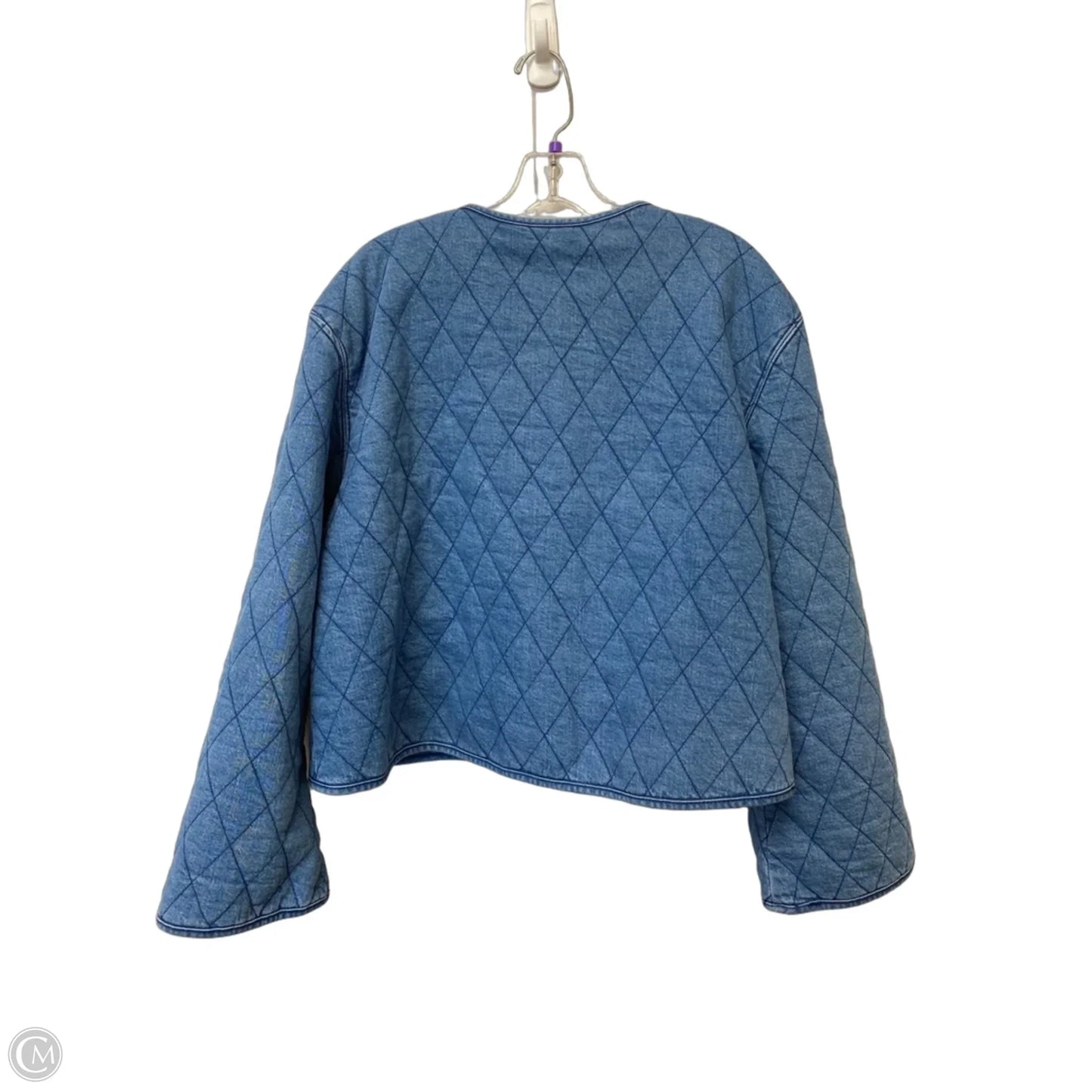 Jacket Designer By Kate Spade In Blue, Size: L