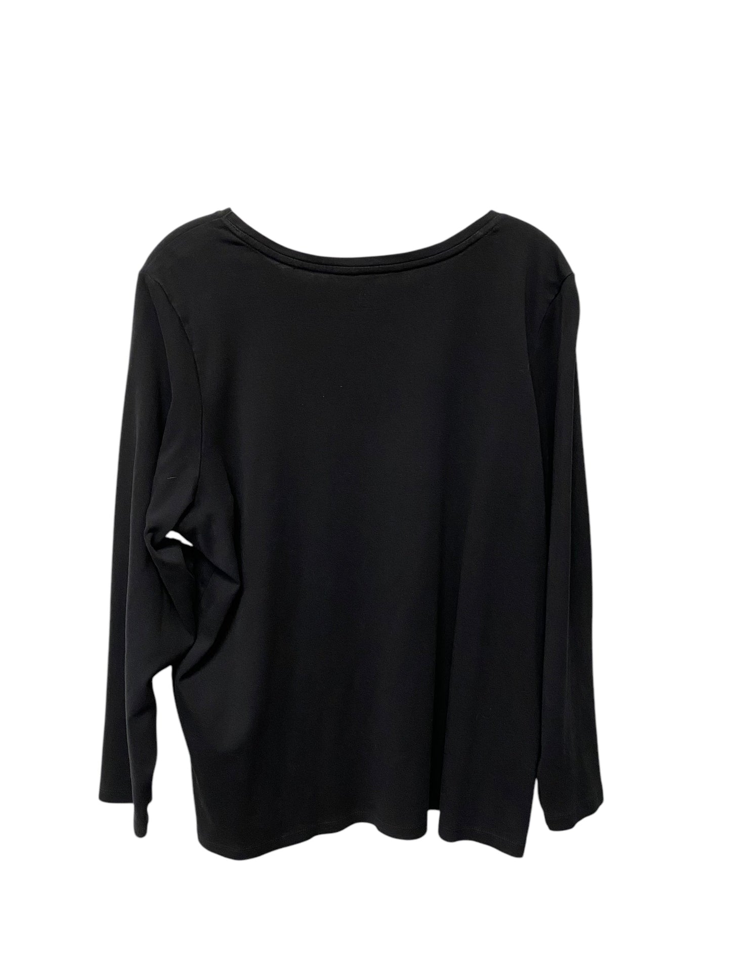 Top Long Sleeve Basic By Cj Banks In Black, Size: 3x