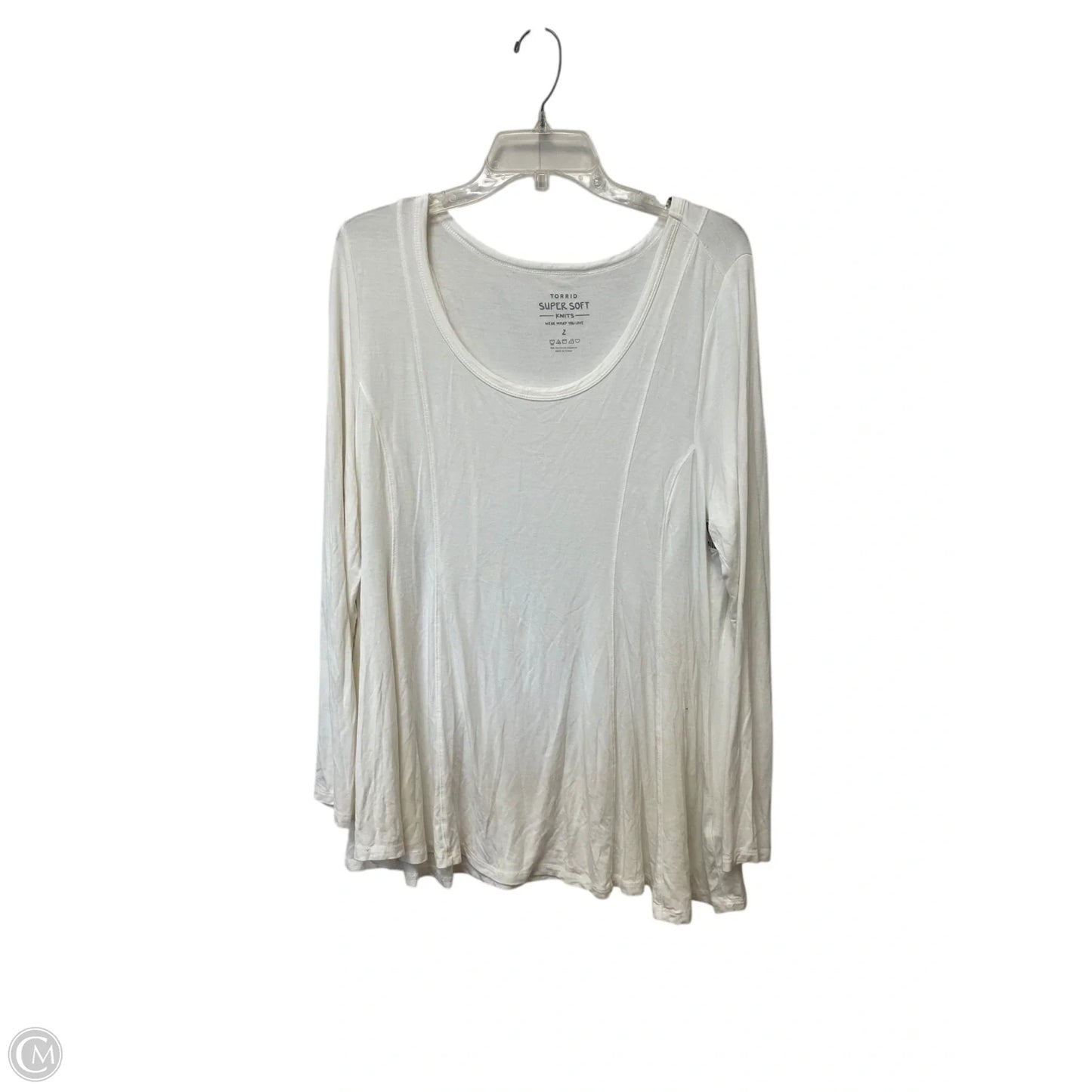Top Long Sleeve Basic By Torrid In White, Size: 2x
