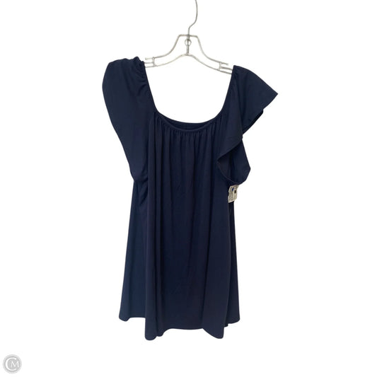 Top Short Sleeve Basic By Lane Bryant In Navy, Size: 1x