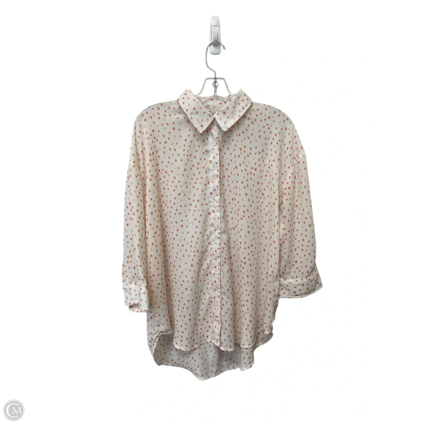 Top Long Sleeve By Cupio In Pink & White, Size: Xl