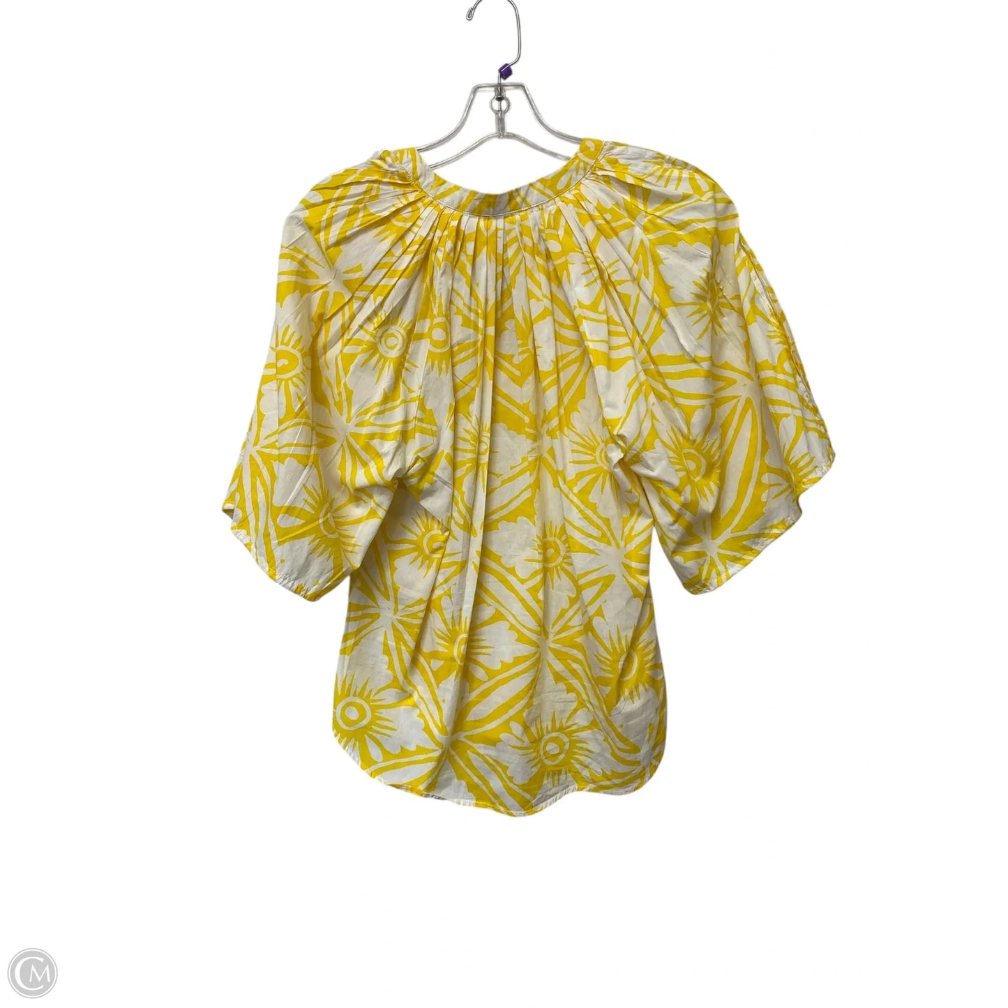 Top Short Sleeve Designer By Diane Von Furstenberg In Yellow, Size: 8