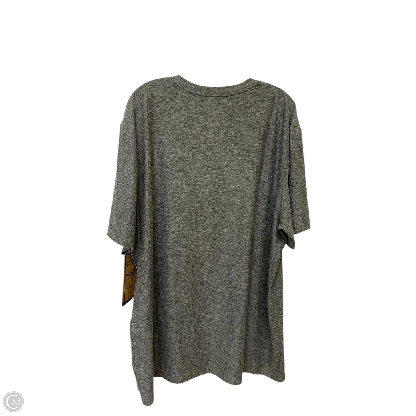 Athletic Top Short Sleeve By Skechers In Grey, Size: 2x