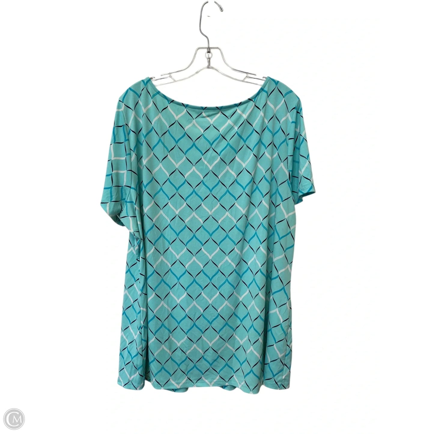 Top Short Sleeve By Worthington In Blue, Size: 2x