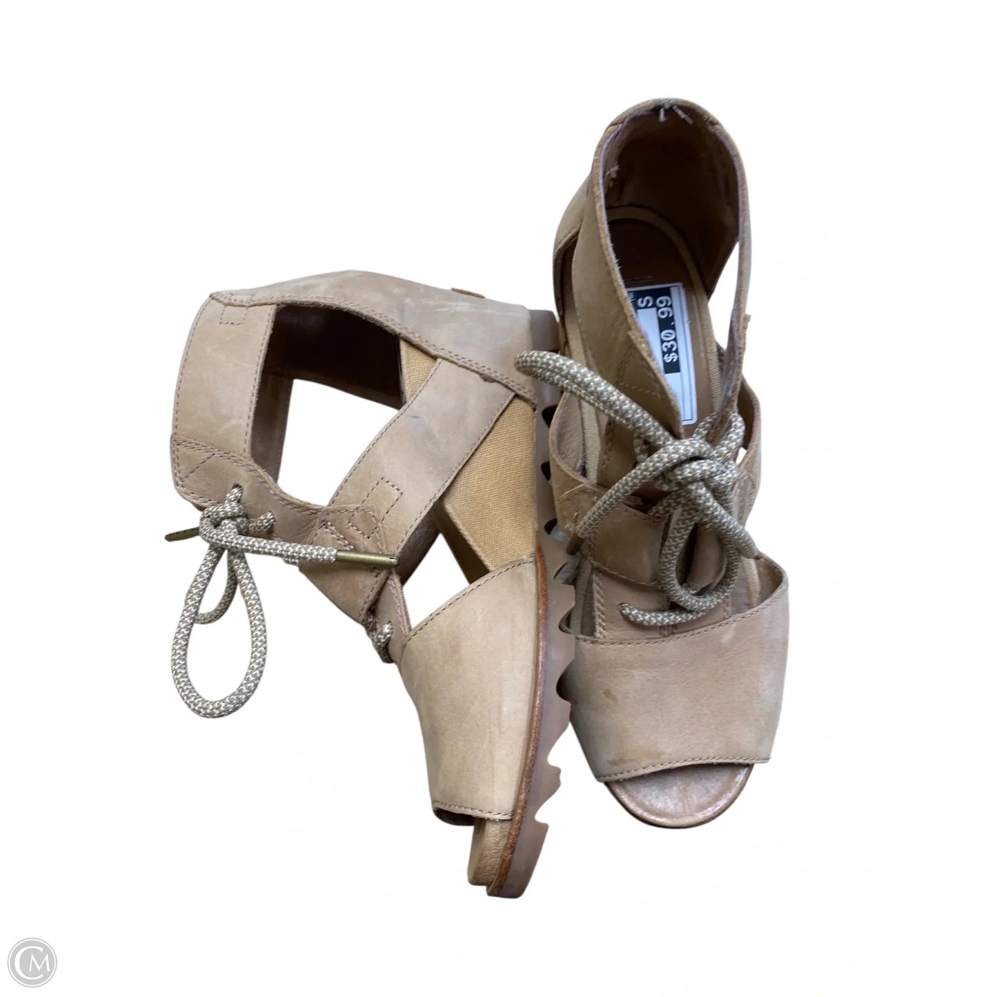 Shoes Heels Wedge By Sorel In Tan, Size: 9