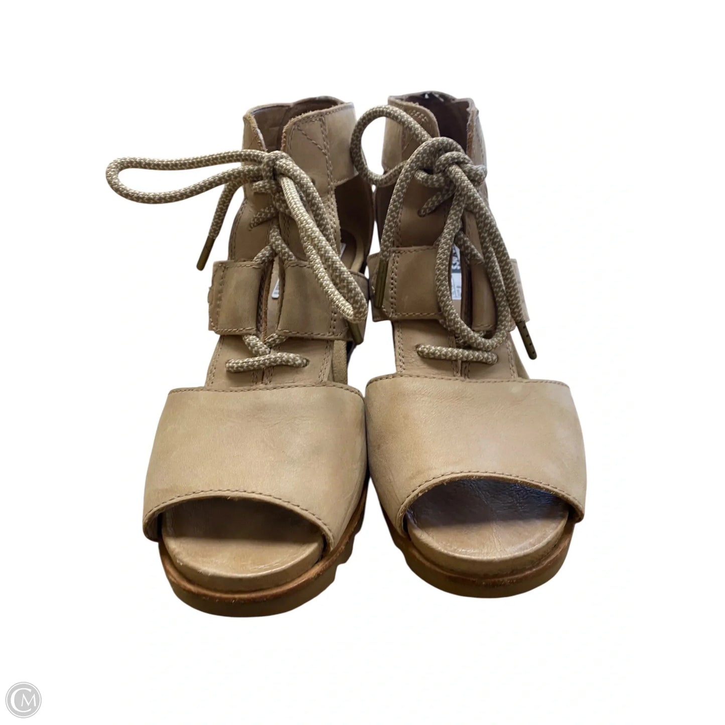 Shoes Heels Wedge By Sorel In Tan, Size: 9