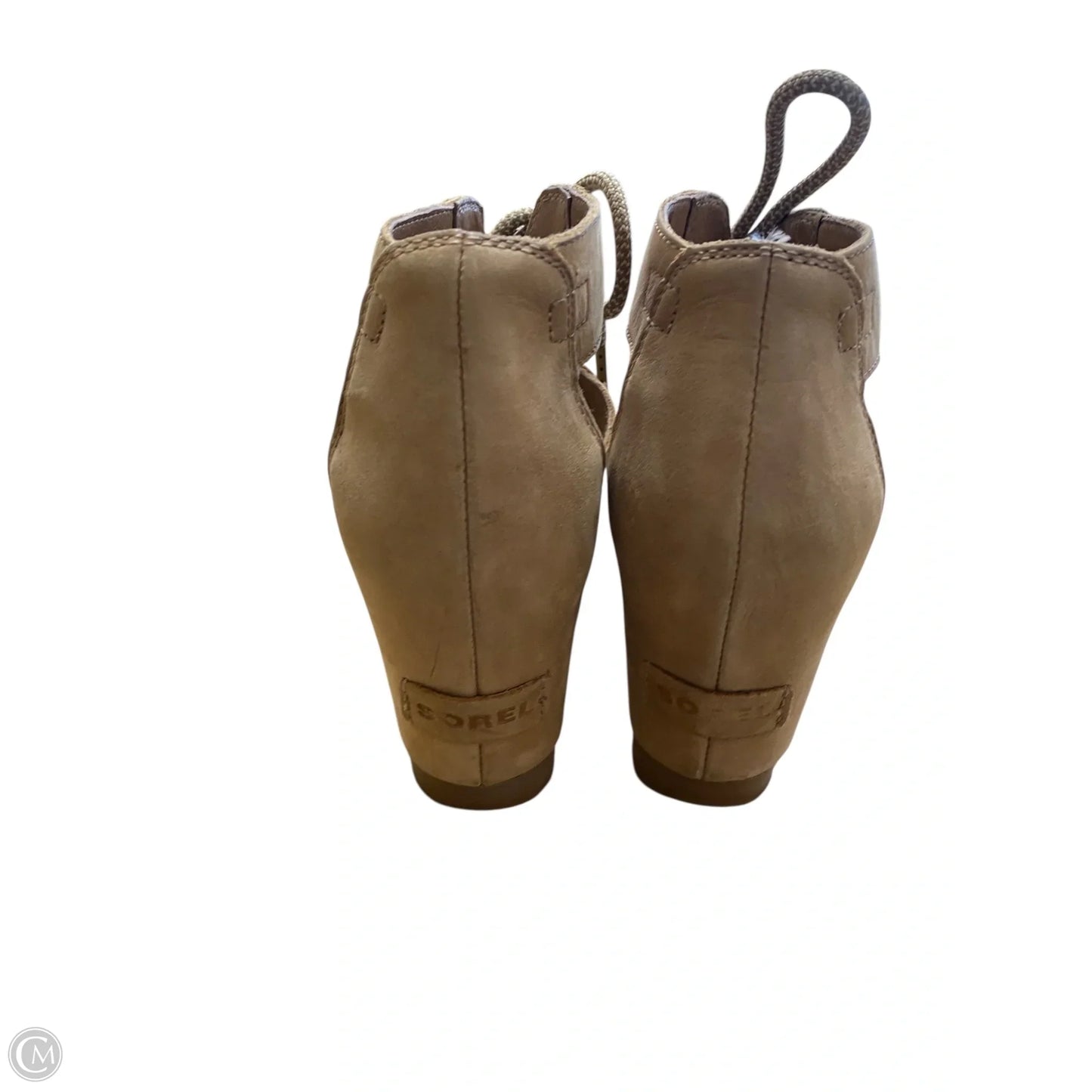 Shoes Heels Wedge By Sorel In Tan, Size: 9