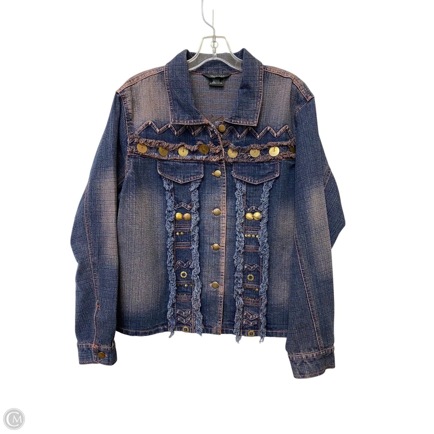 Jacket Denim By Multiples In Blue, Size: L