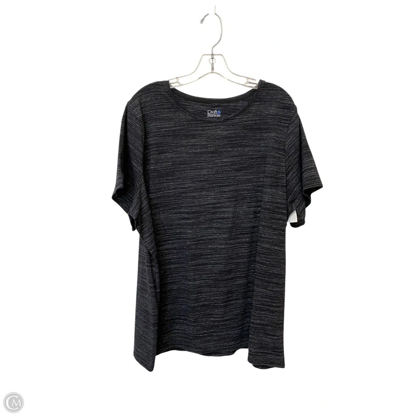 Top Short Sleeve Basic By Croft And Barrow In Black, Size: 2x