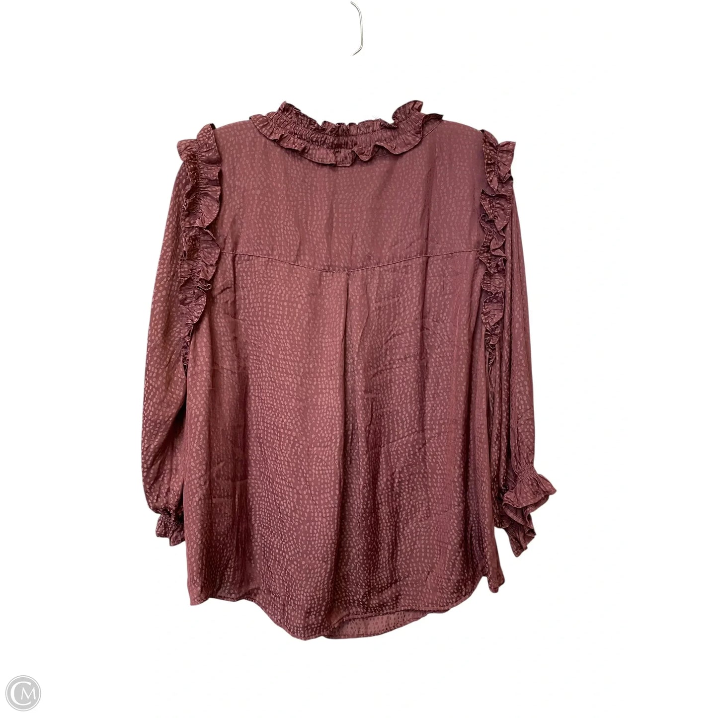Top Long Sleeve By Democracy In Maroon, Size: 1x