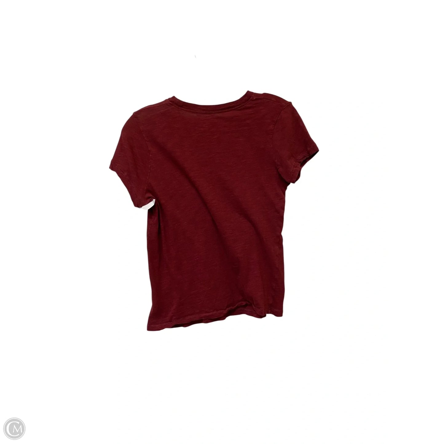 Top Short Sleeve Basic By Madewell In Maroon, Size: S