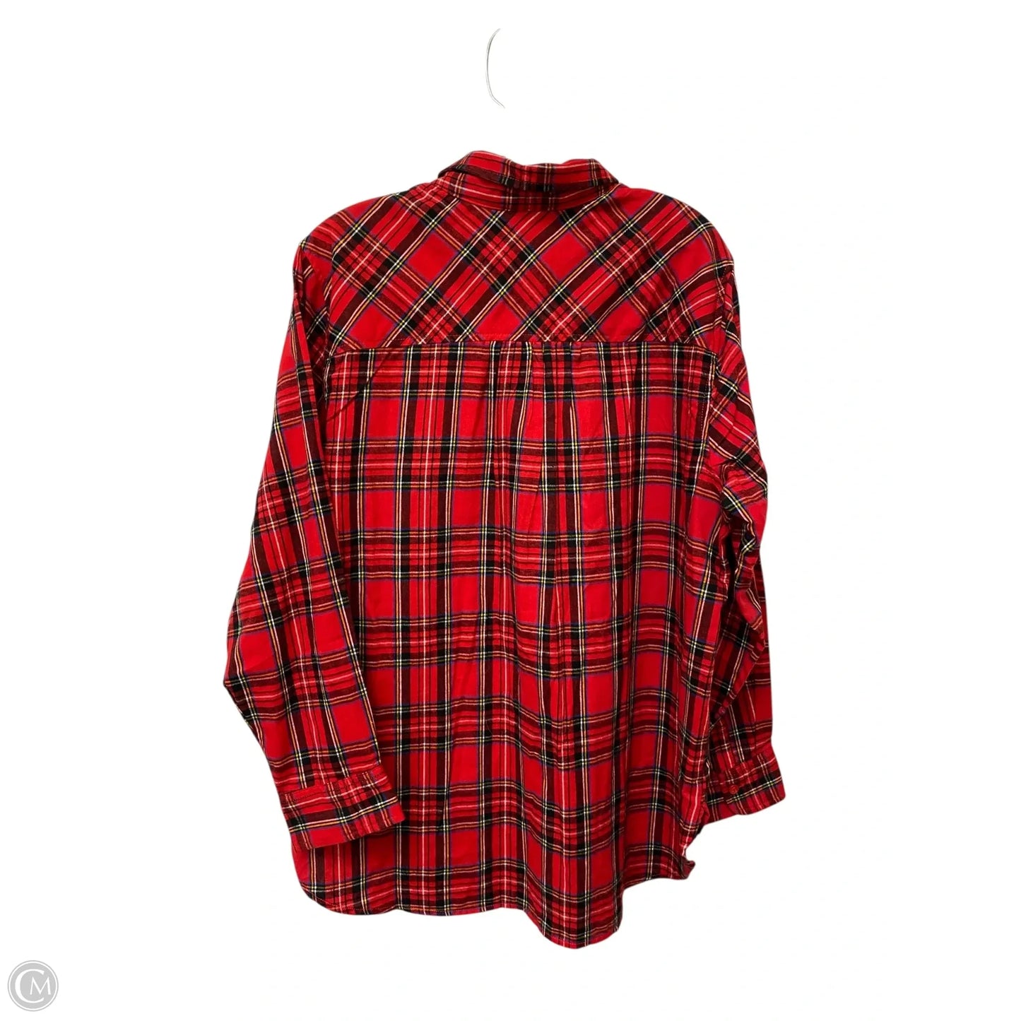 Top Long Sleeve By Time And Tru In Plaid Pattern, Size: Xl