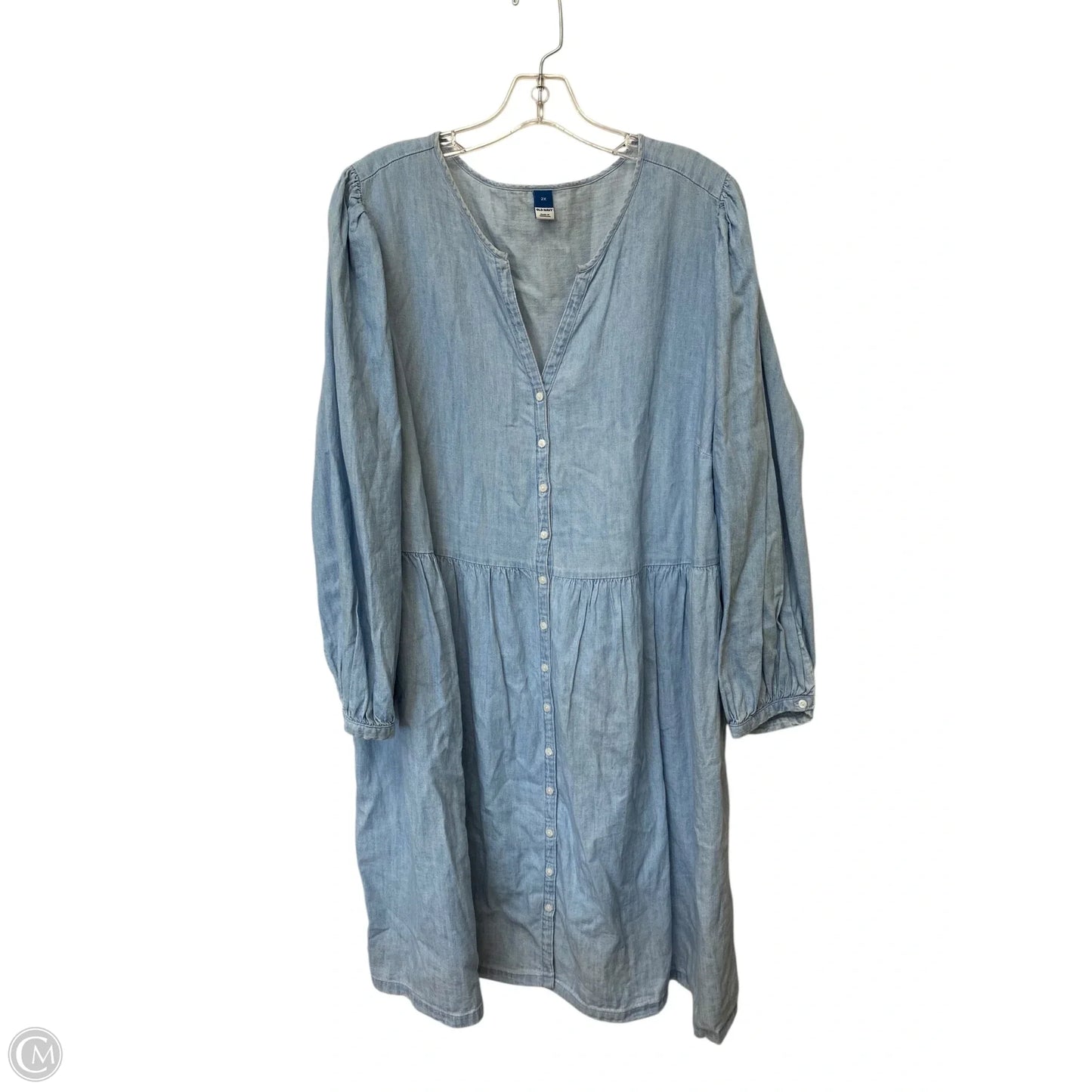 Dress Casual Midi By Old Navy In Blue Denim, Size: 2x