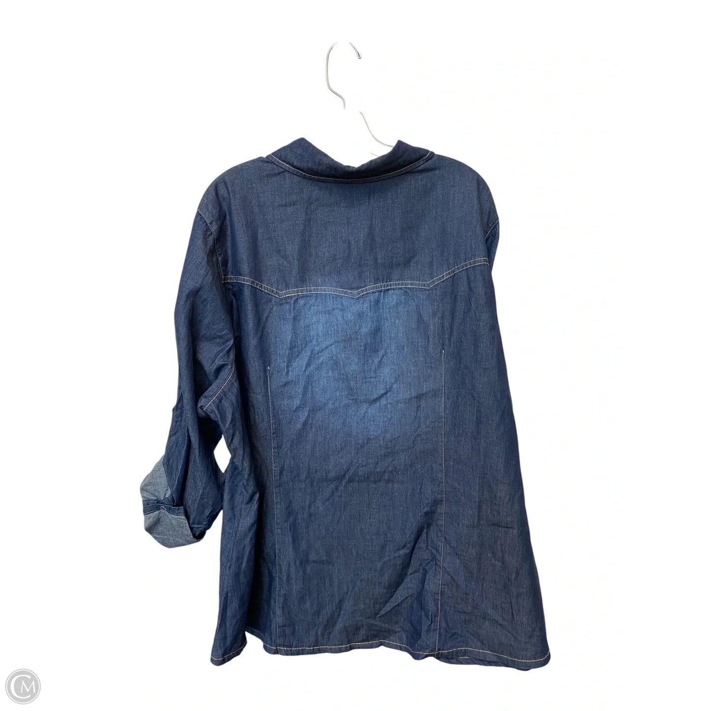 Top Long Sleeve By New Look In Blue Denim, Size: 3x