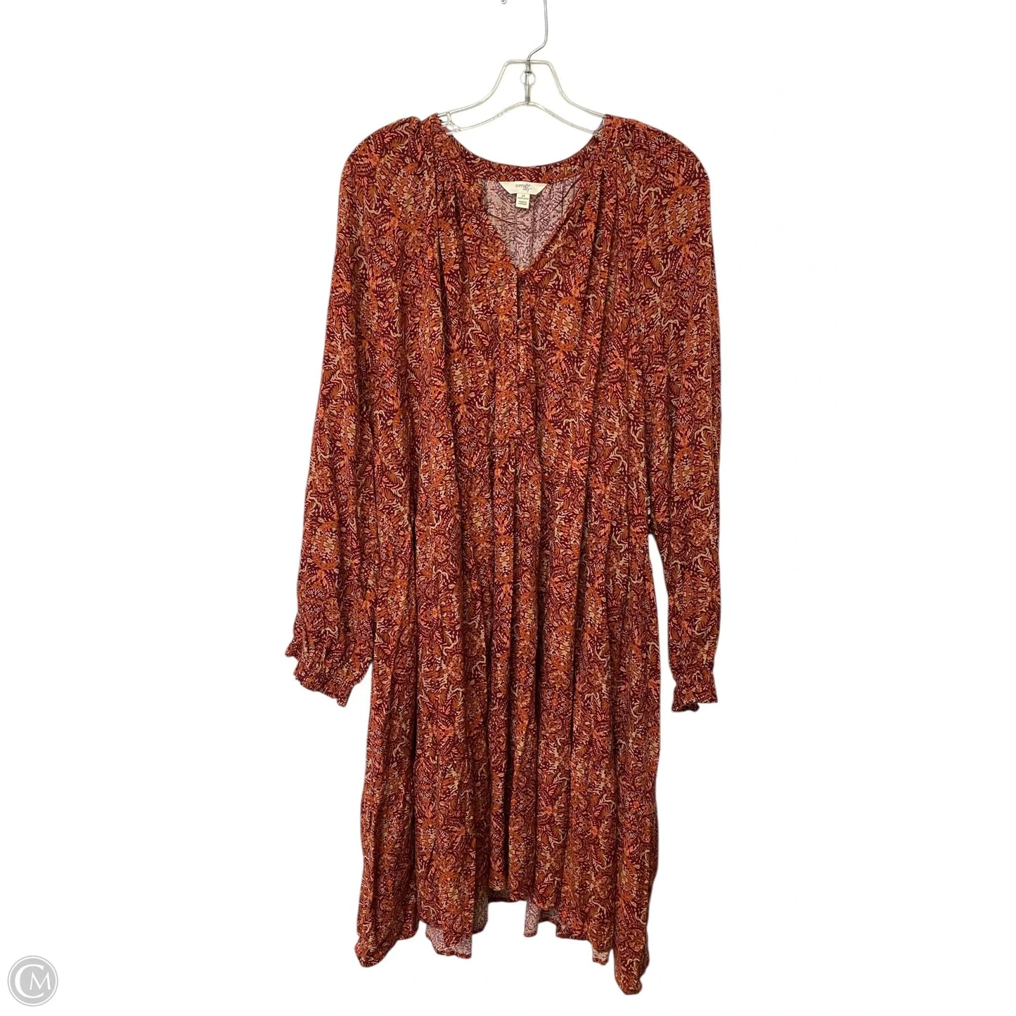 Dress Casual Midi By Terra & Sky In Brown, Size: 3x