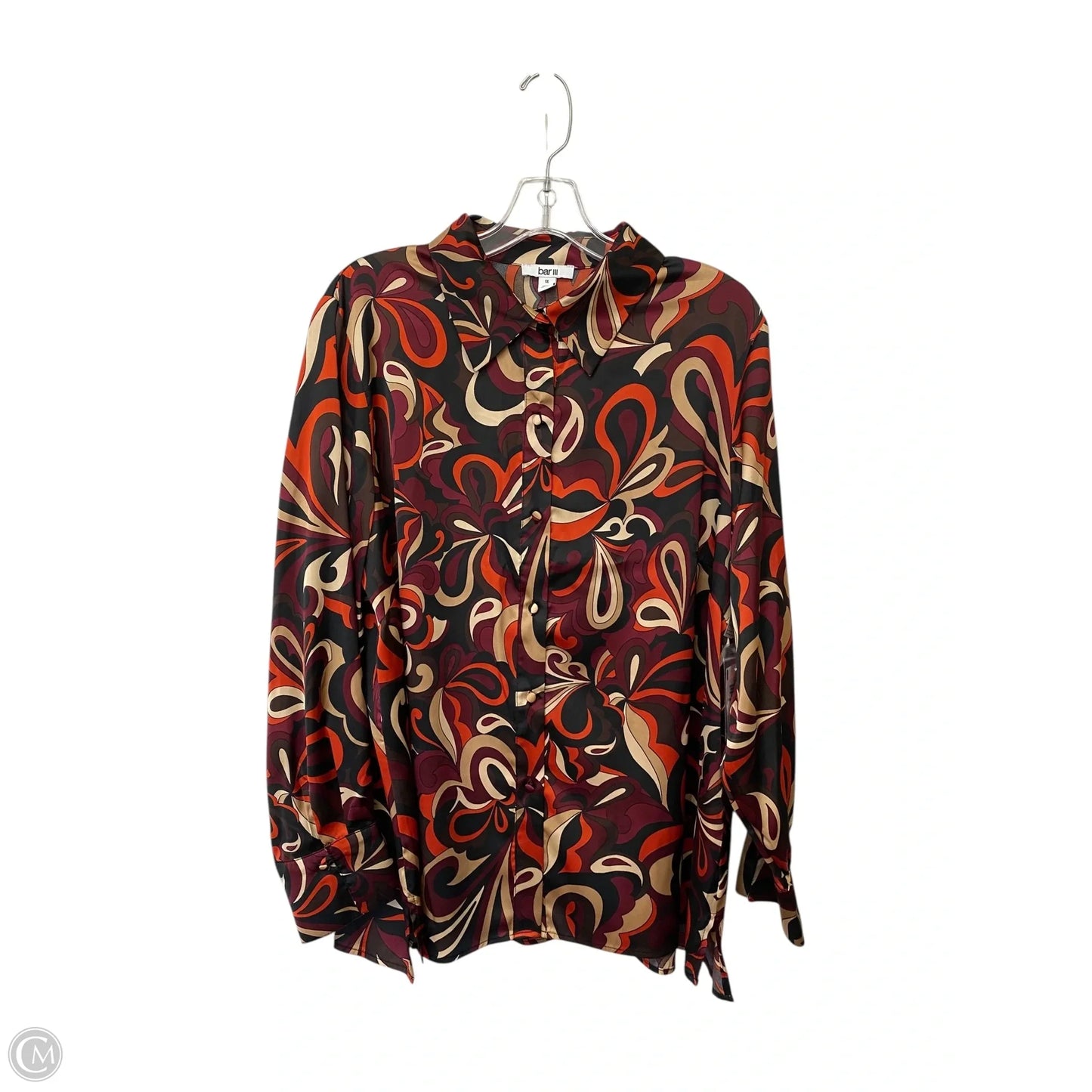 Top Long Sleeve By Bar Iii In Snakeskin Print, Size: 1x