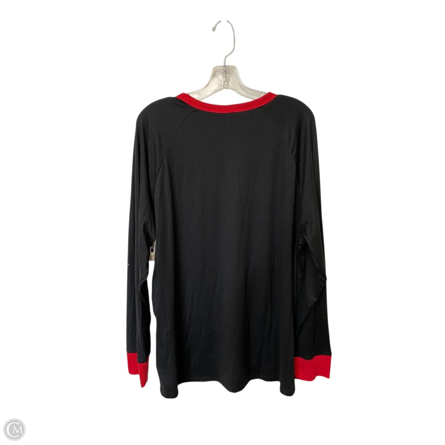 Top Long Sleeve Basic By Holiday Time In Black, Size: Xl