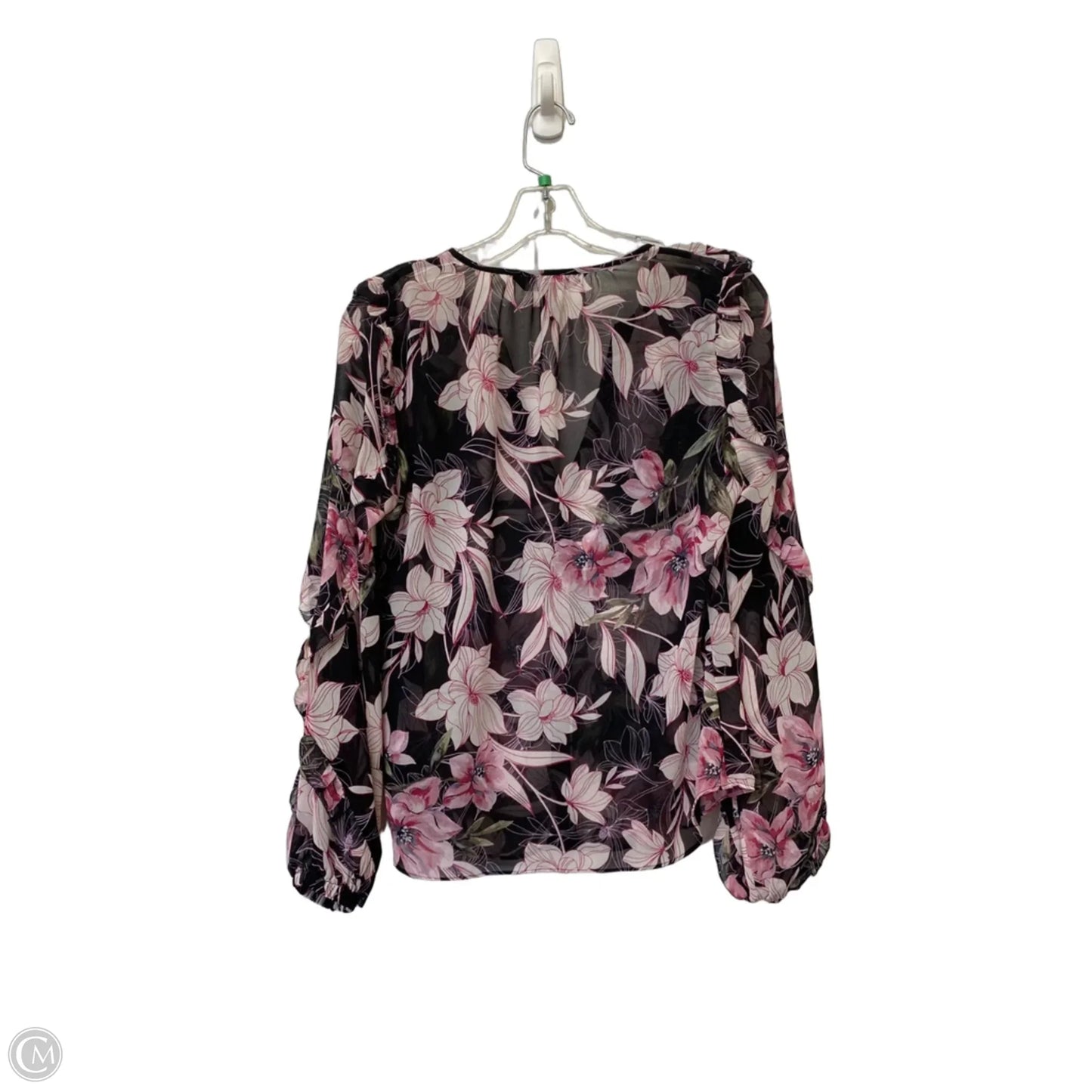 Top Long Sleeve By White House Black Market In Floral Print, Size: Xs