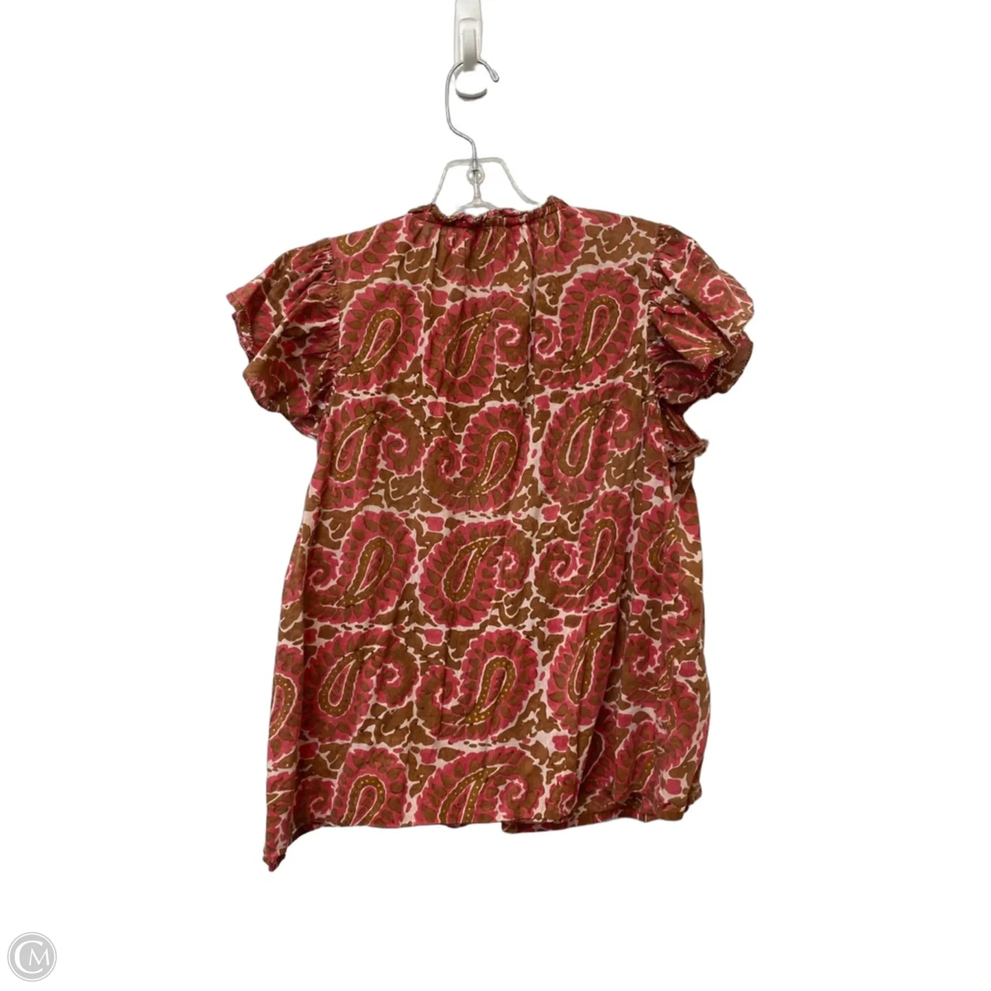 Top Short Sleeve By Cleobella In Brown & Pink, Size: S