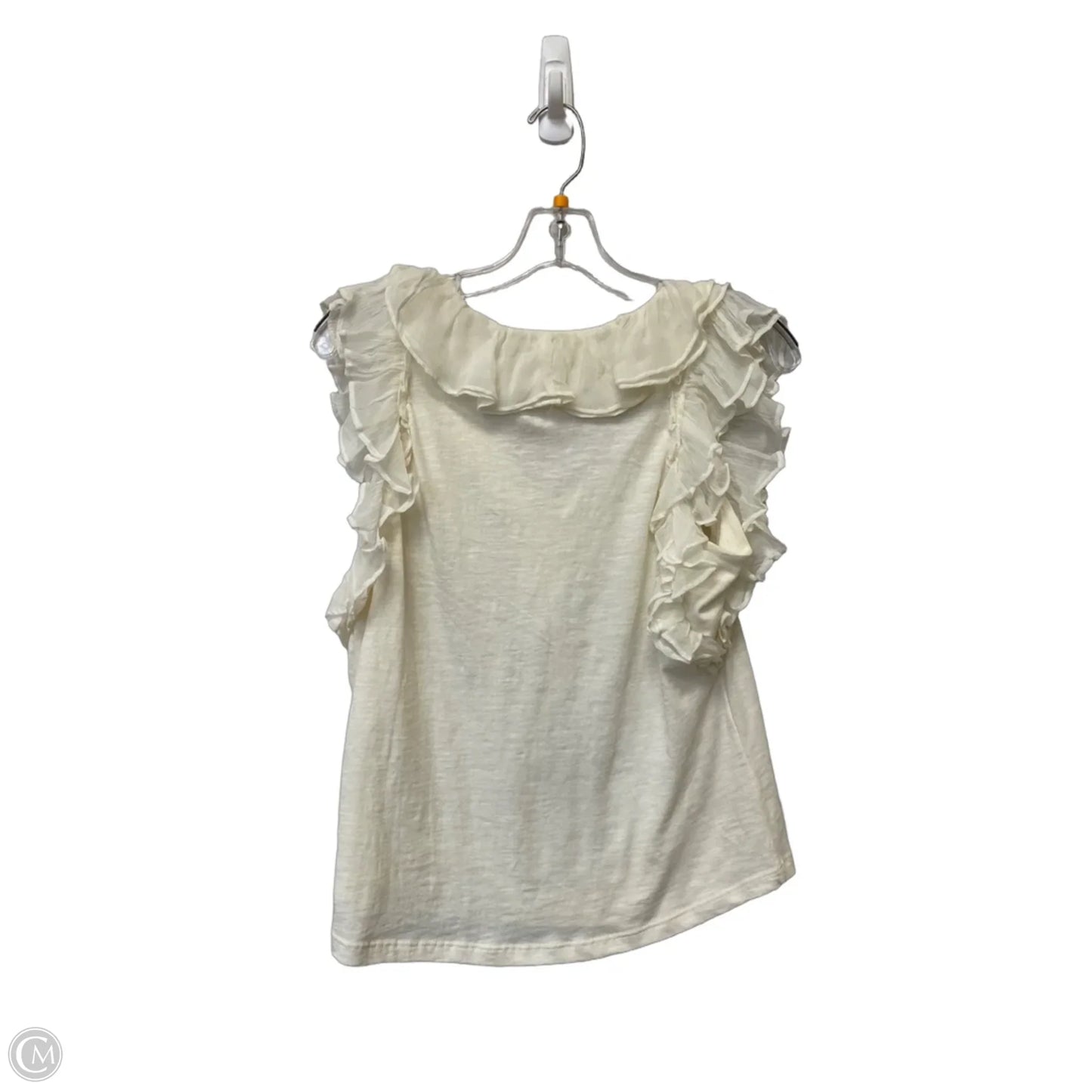 Top Sleeveless By Anthropologie In Cream, Size: S