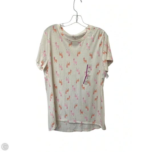 Top Short Sleeve By Zoe And Liv In Cream, Size: Xxl