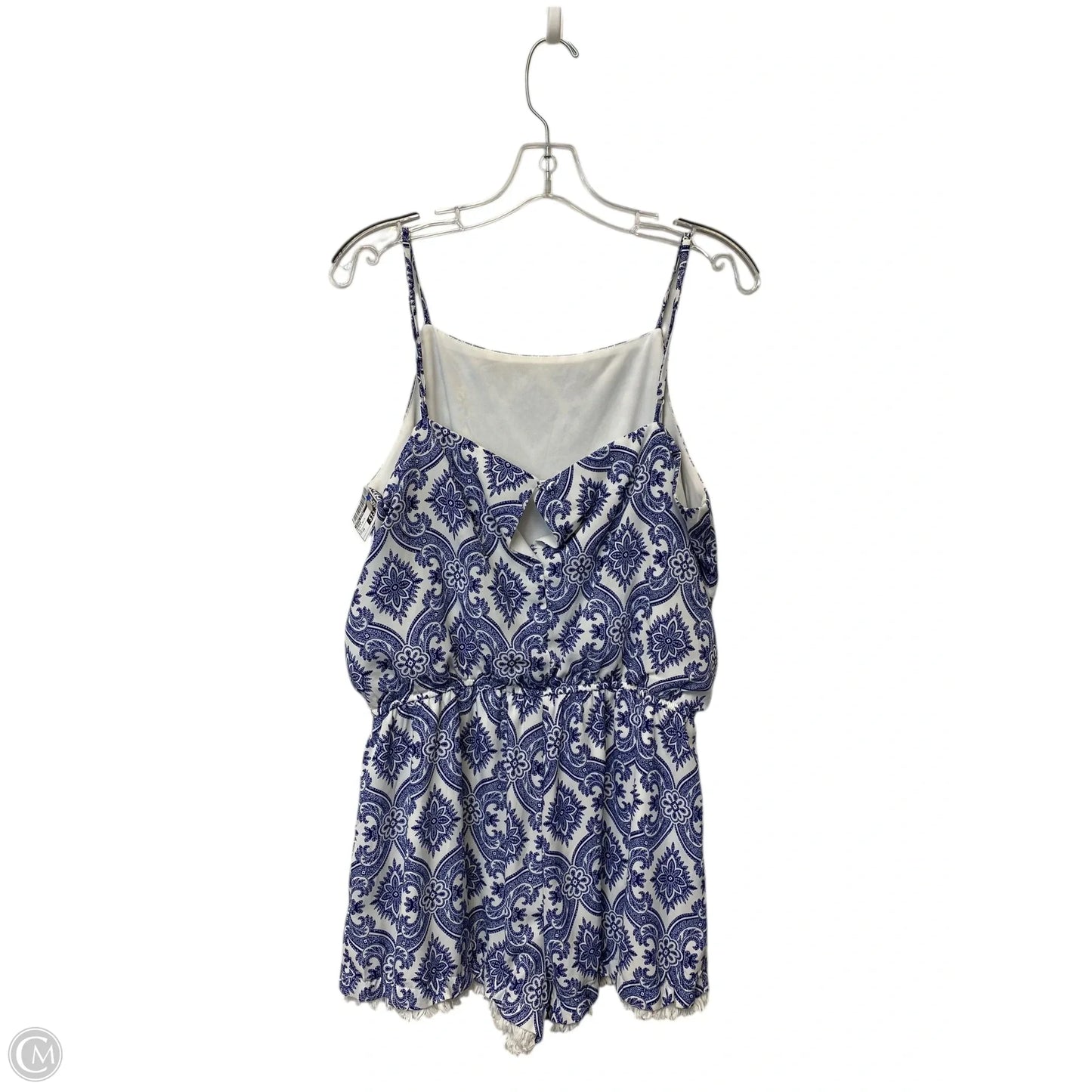 Romper By Bisou Bisou In Blue & White, Size: 14