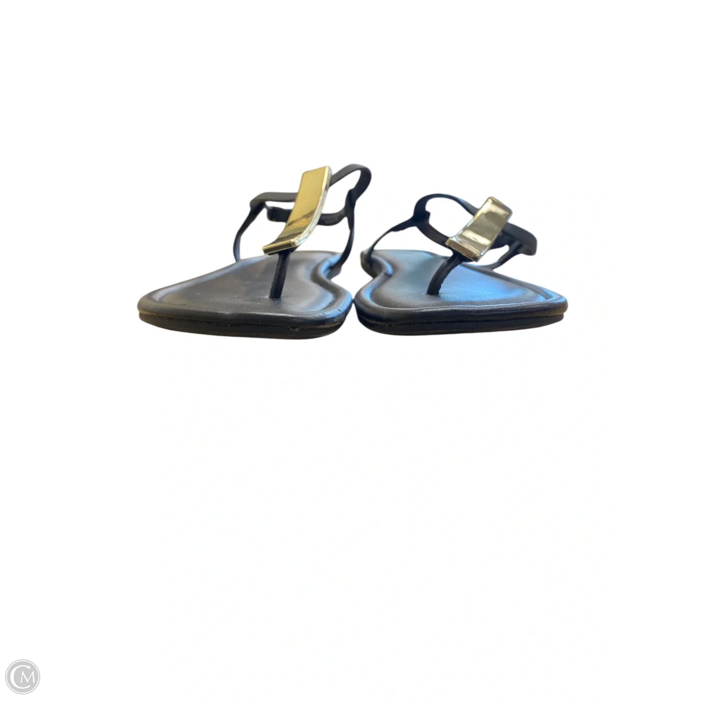 Sandals Flats By Time And Tru In Black & Gold, Size: 6
