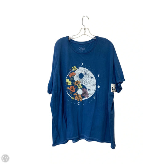 Top Short Sleeve Basic By Clothes Mentor In Blue, Size: 3x